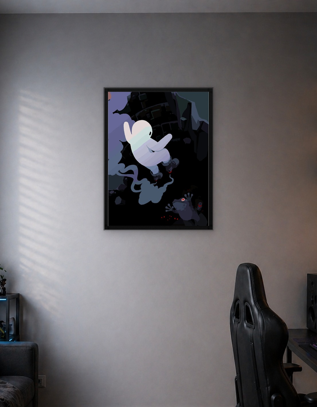 Ghost and Frog in Dark Setting