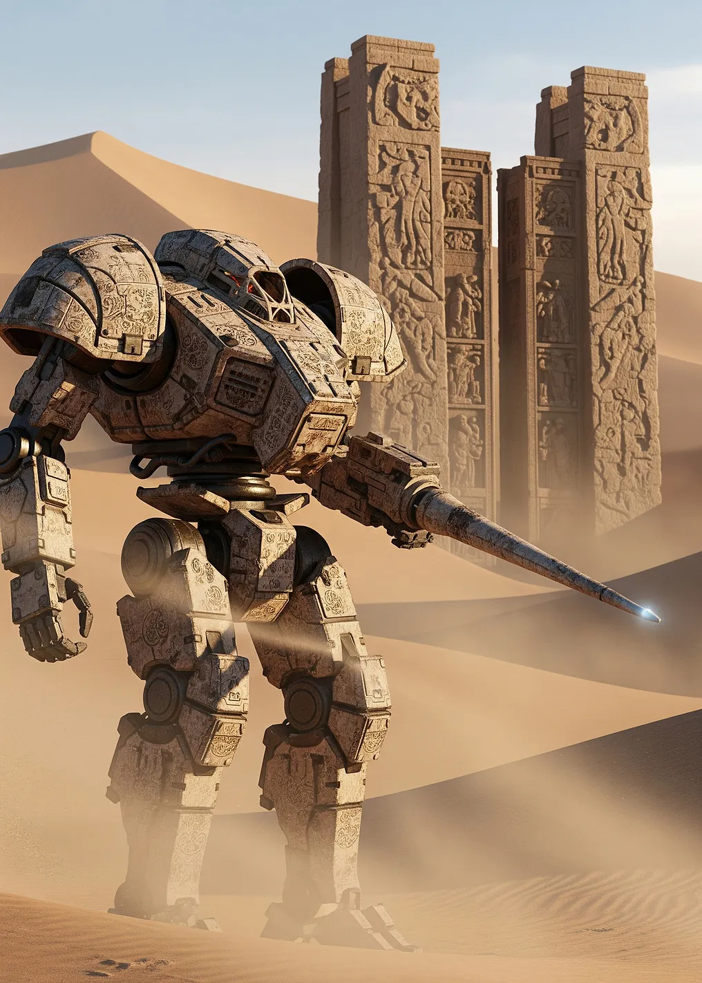 Desert Mech and Ancient Ruins