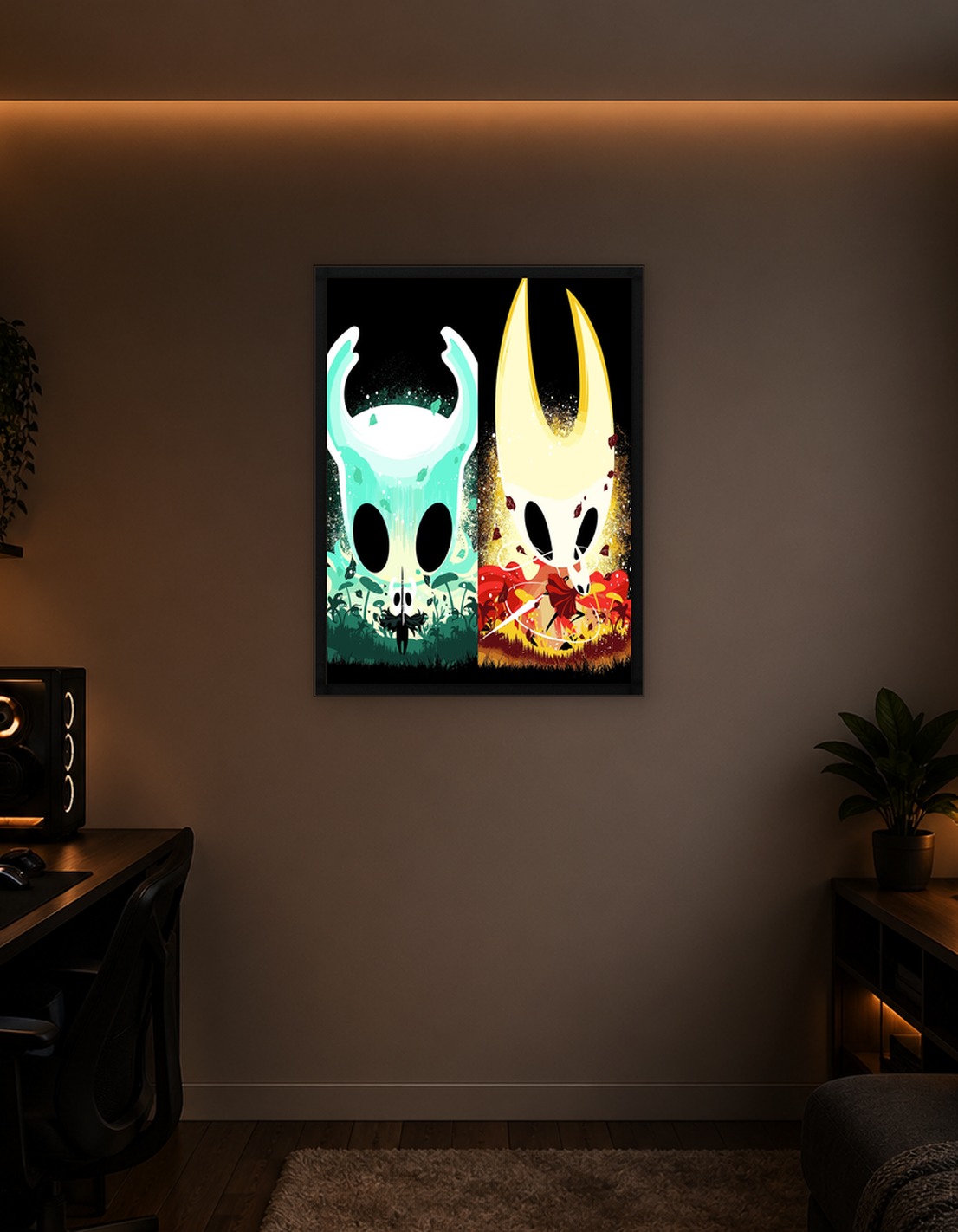 Hollow Knight and Hornet Split Poster - 9650752
