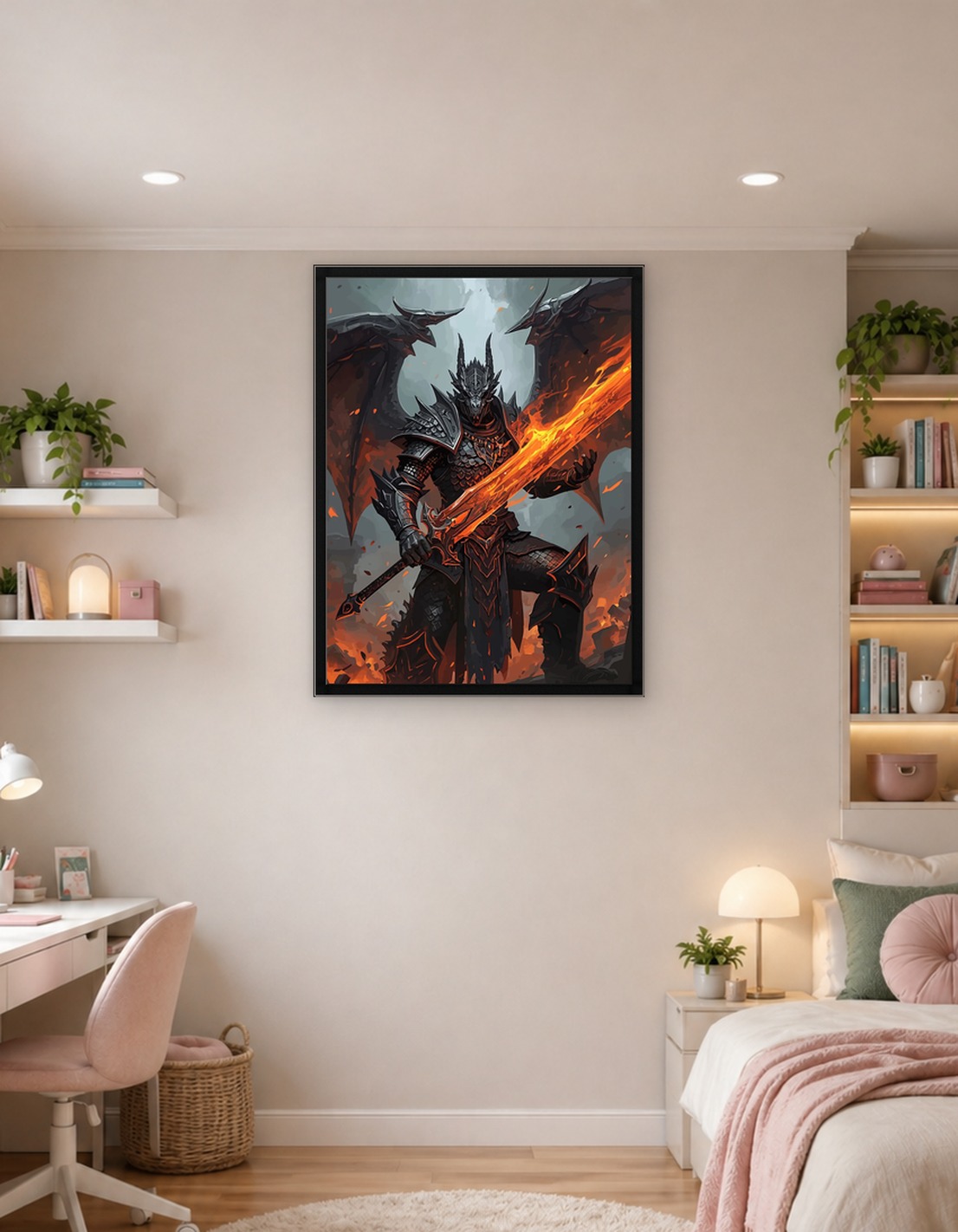 Dragon Knight with Fiery Sword