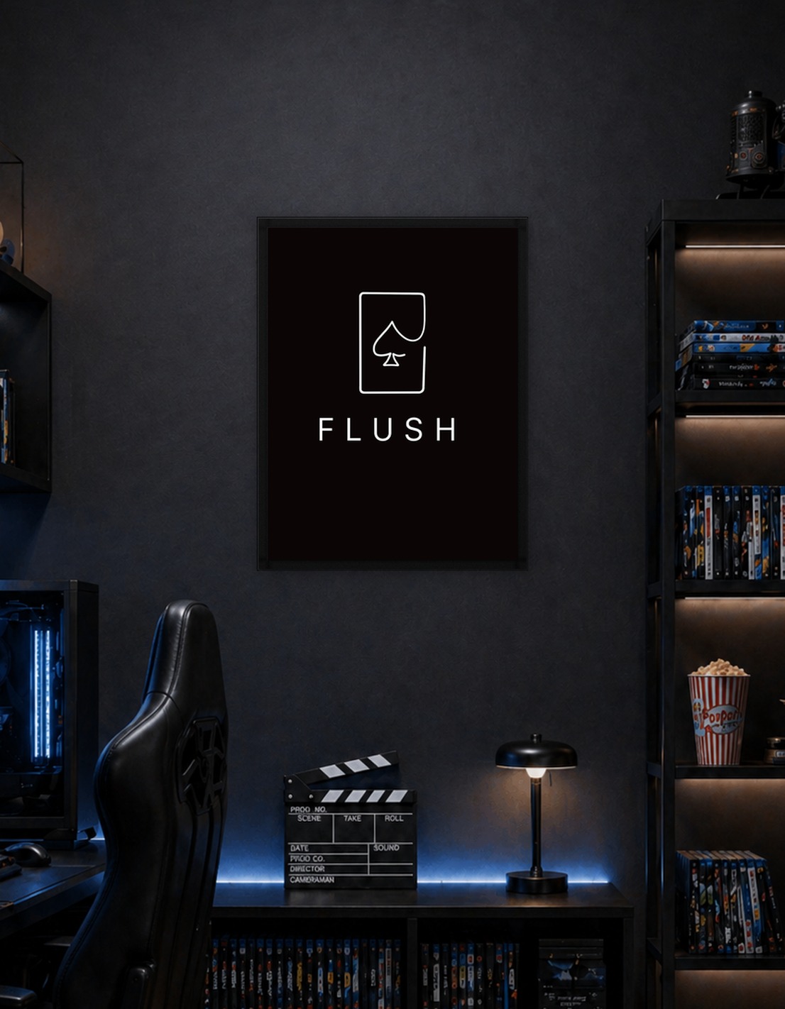 Flush playing card logo