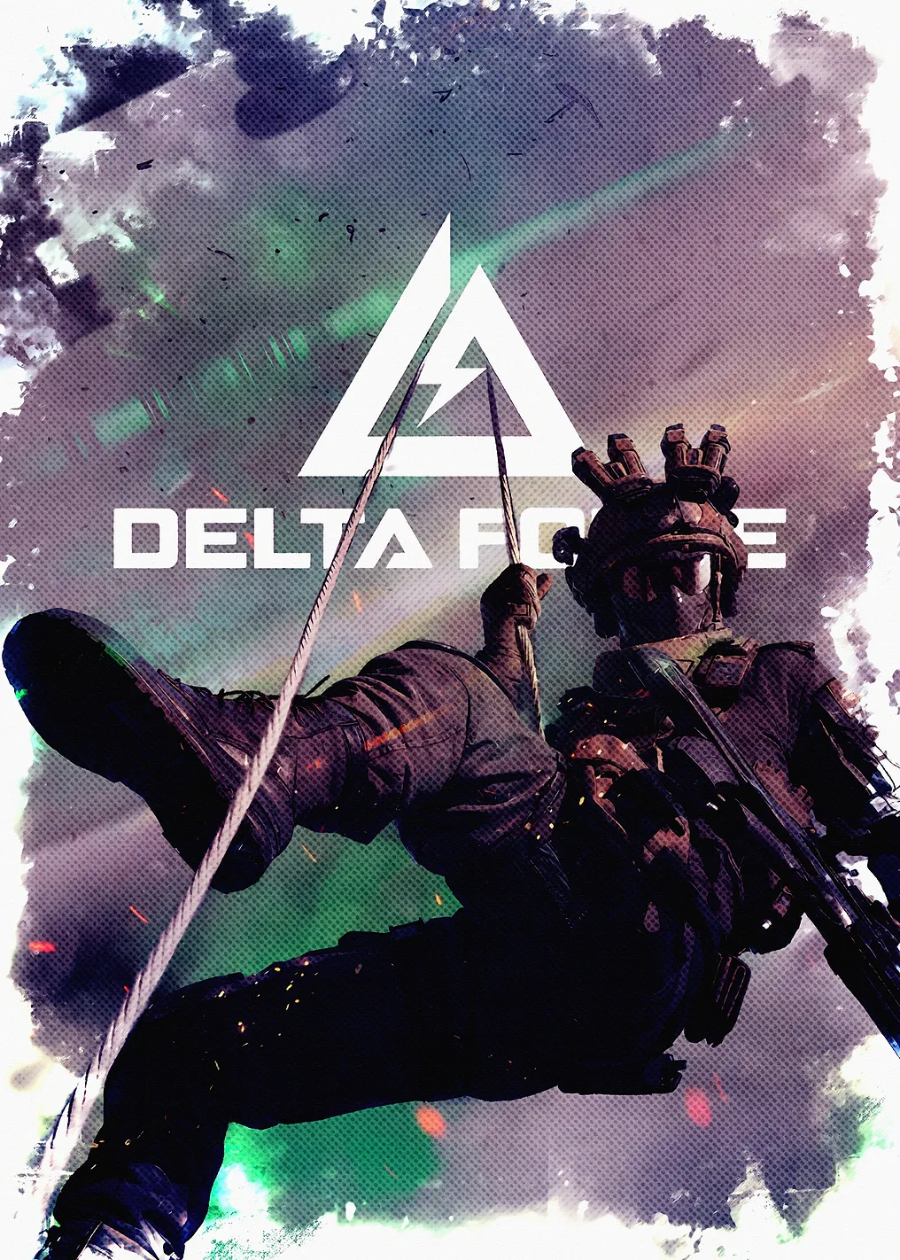 Delta Force Soldier Rappelling - 9627617