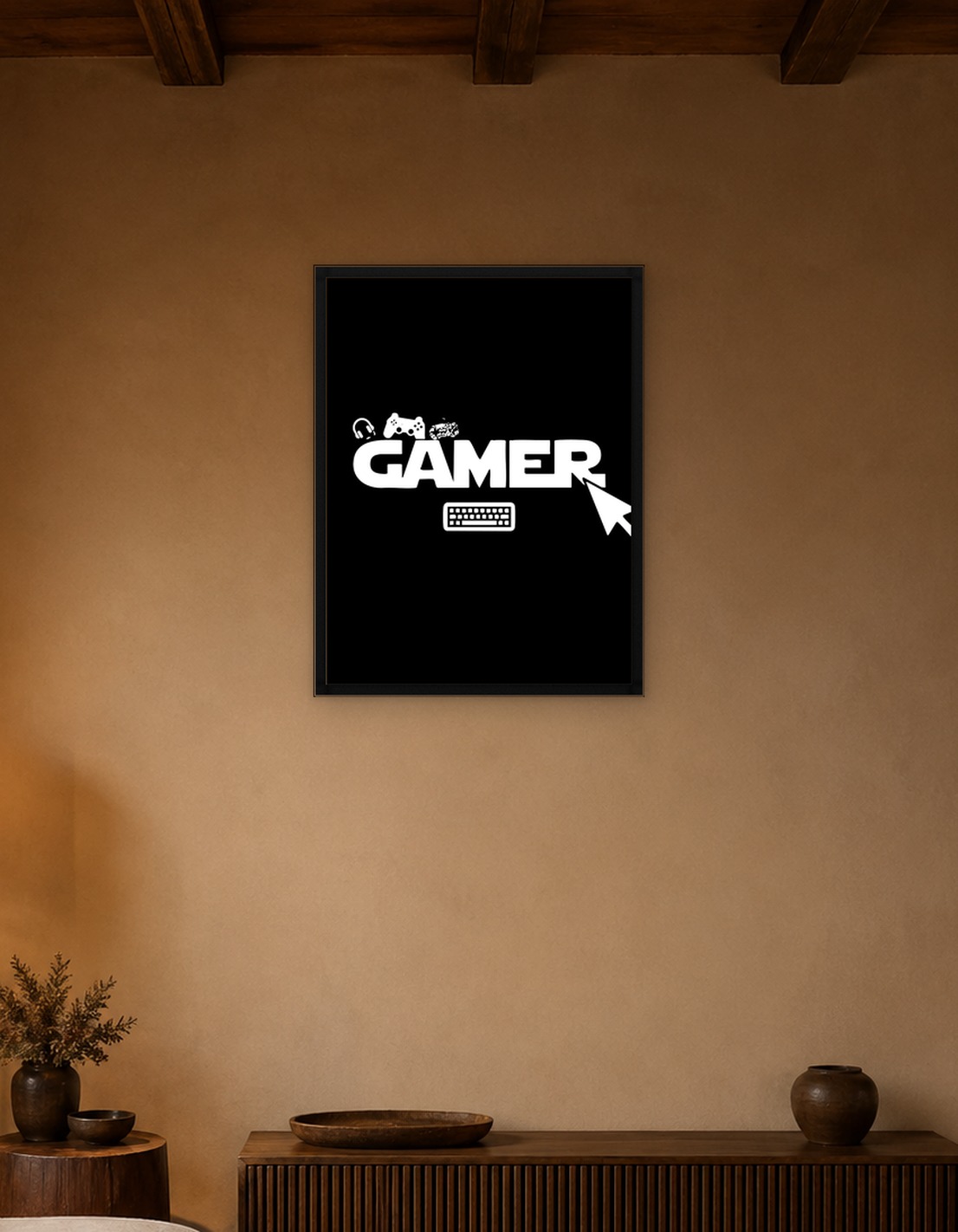 Gamer Text Art with Icons