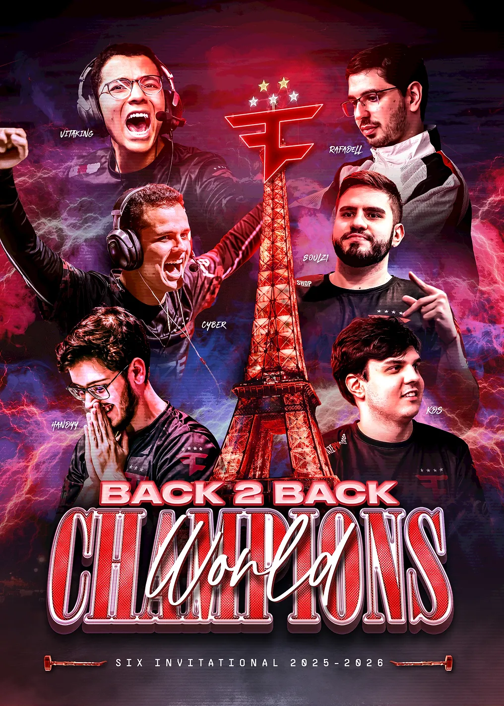 FaZe Esports Rainbow6 Back to Back World Champions