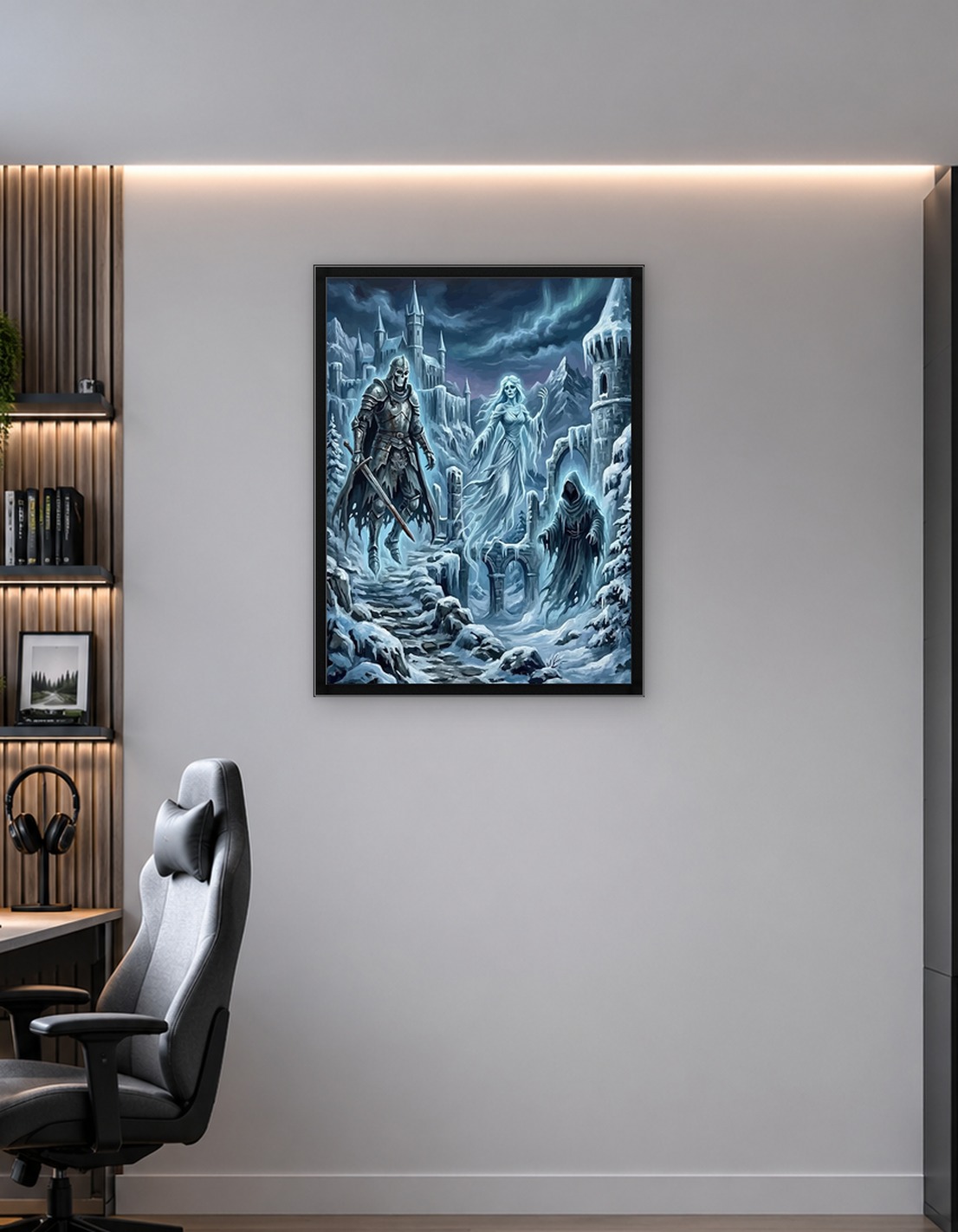 Frozen Fantasy Figures in a Winter Castle