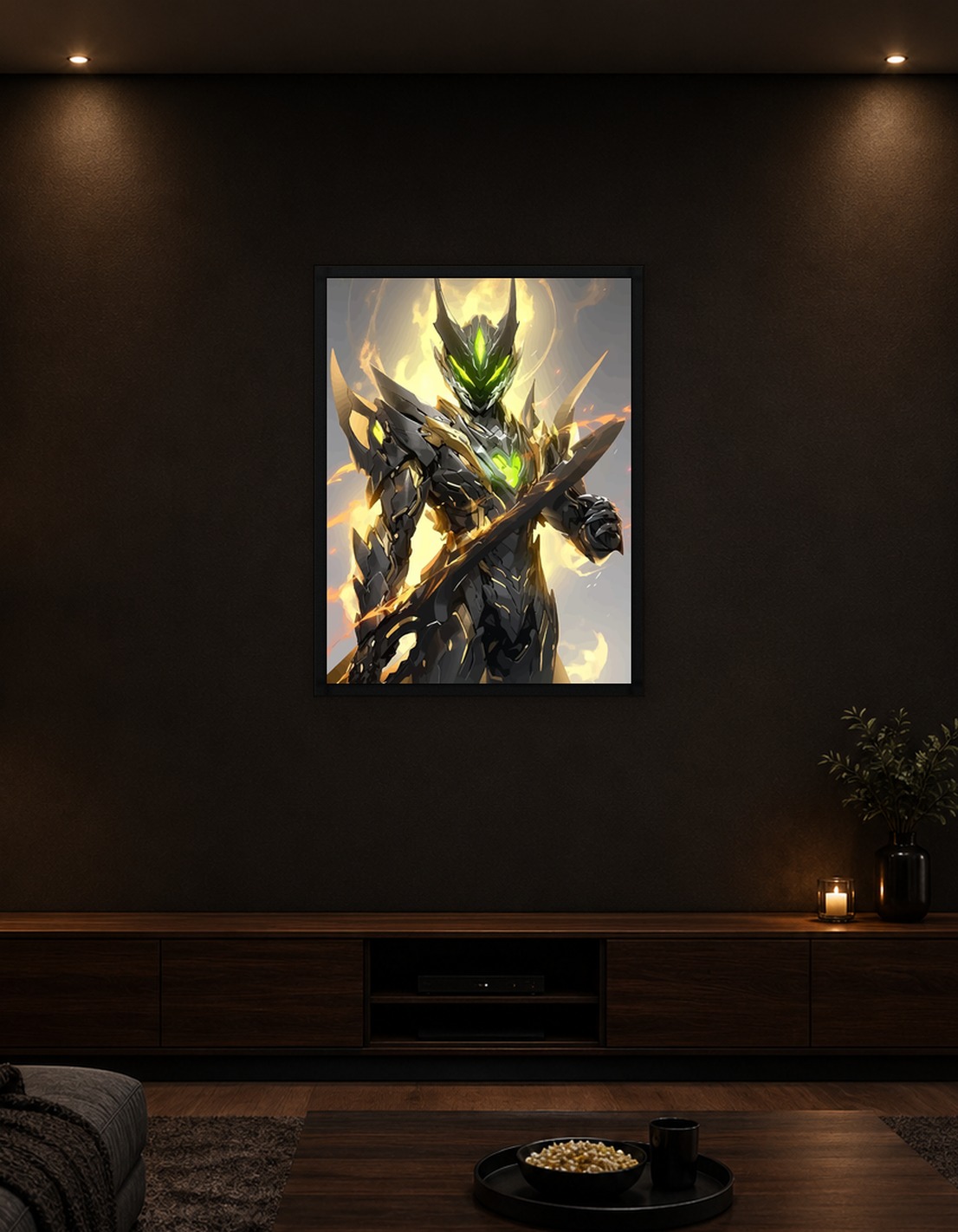 Futuristic Warrior with Glowing Sword