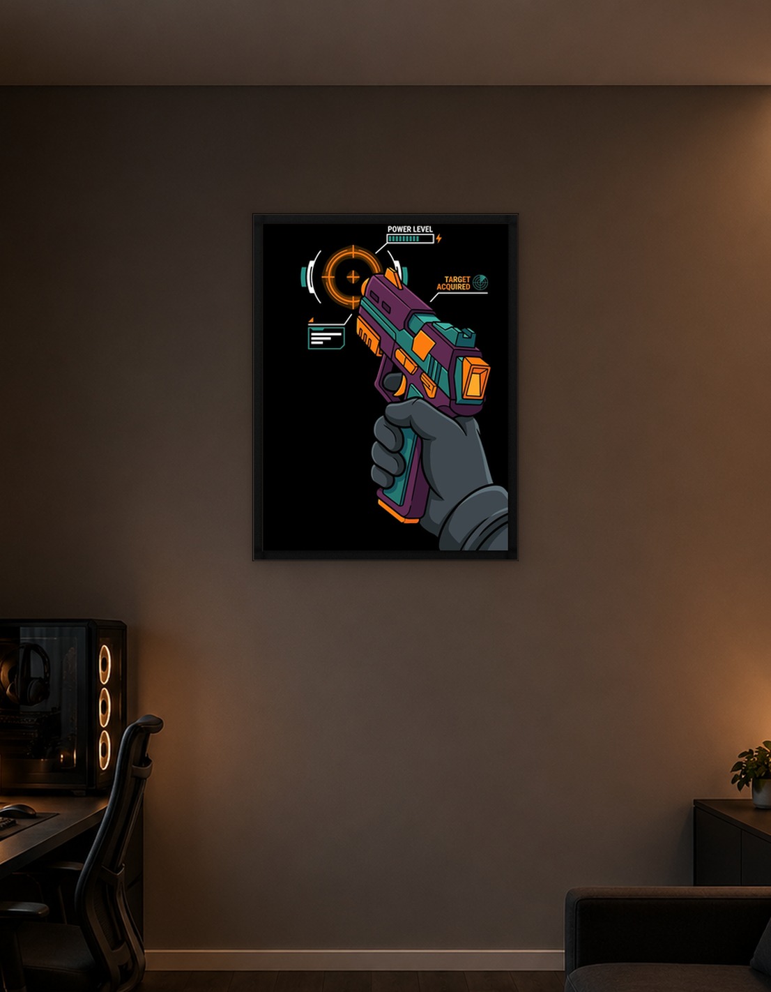 Futuristic Gun with HUD Display