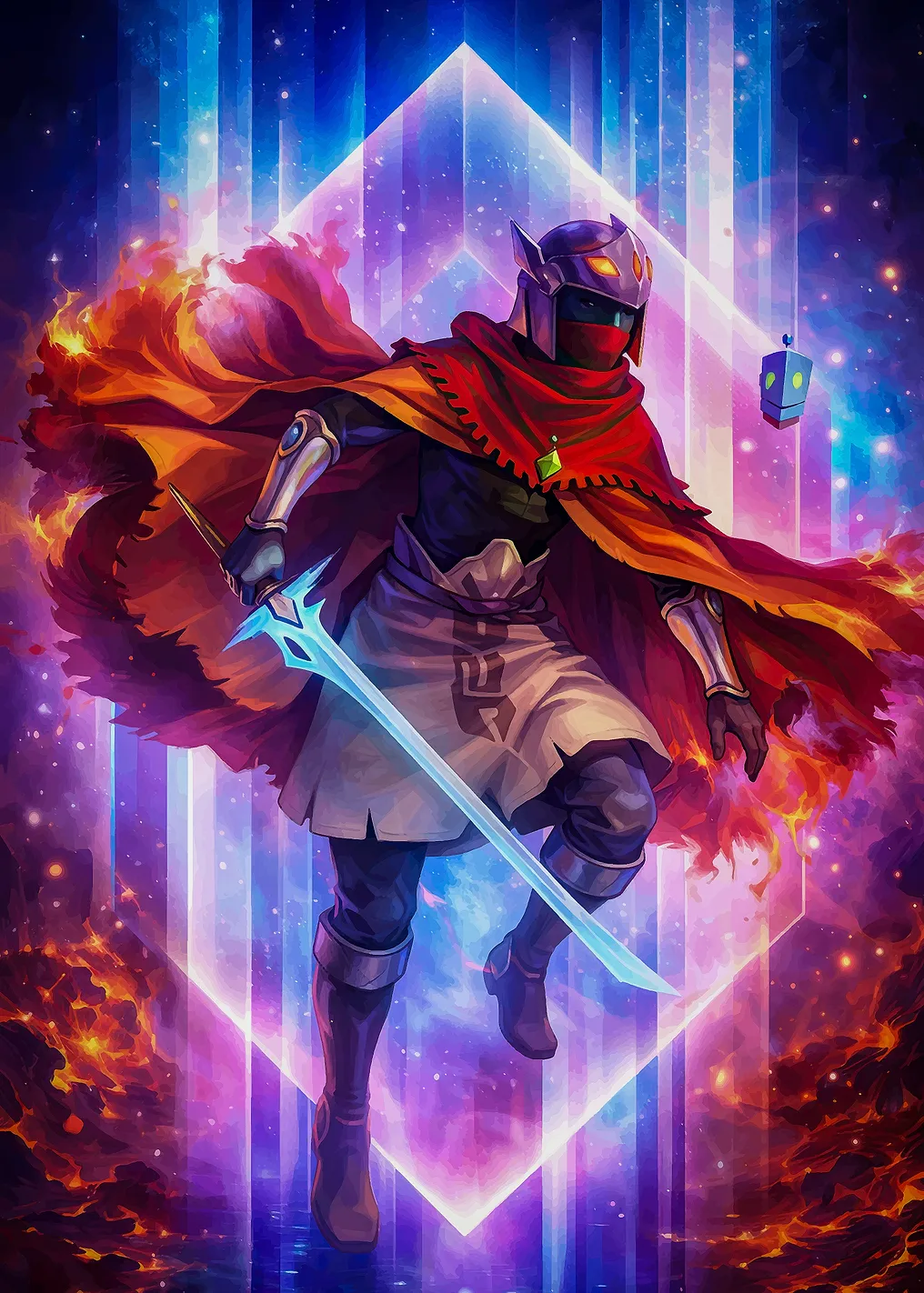 Fantasy Warrior with Glowing Sword