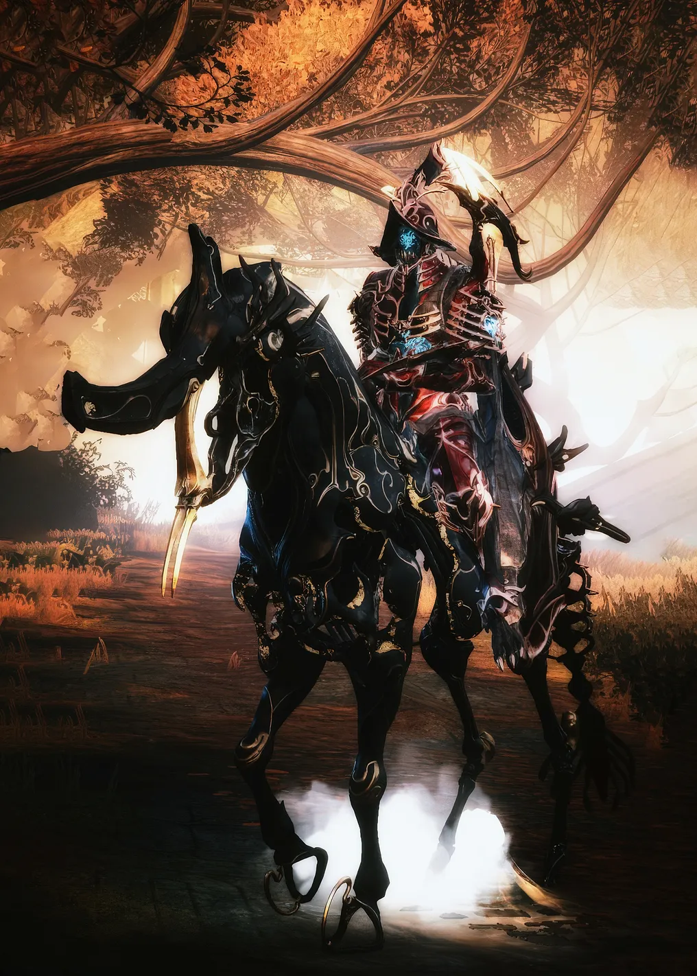 Fantasy Rider on Black Horse