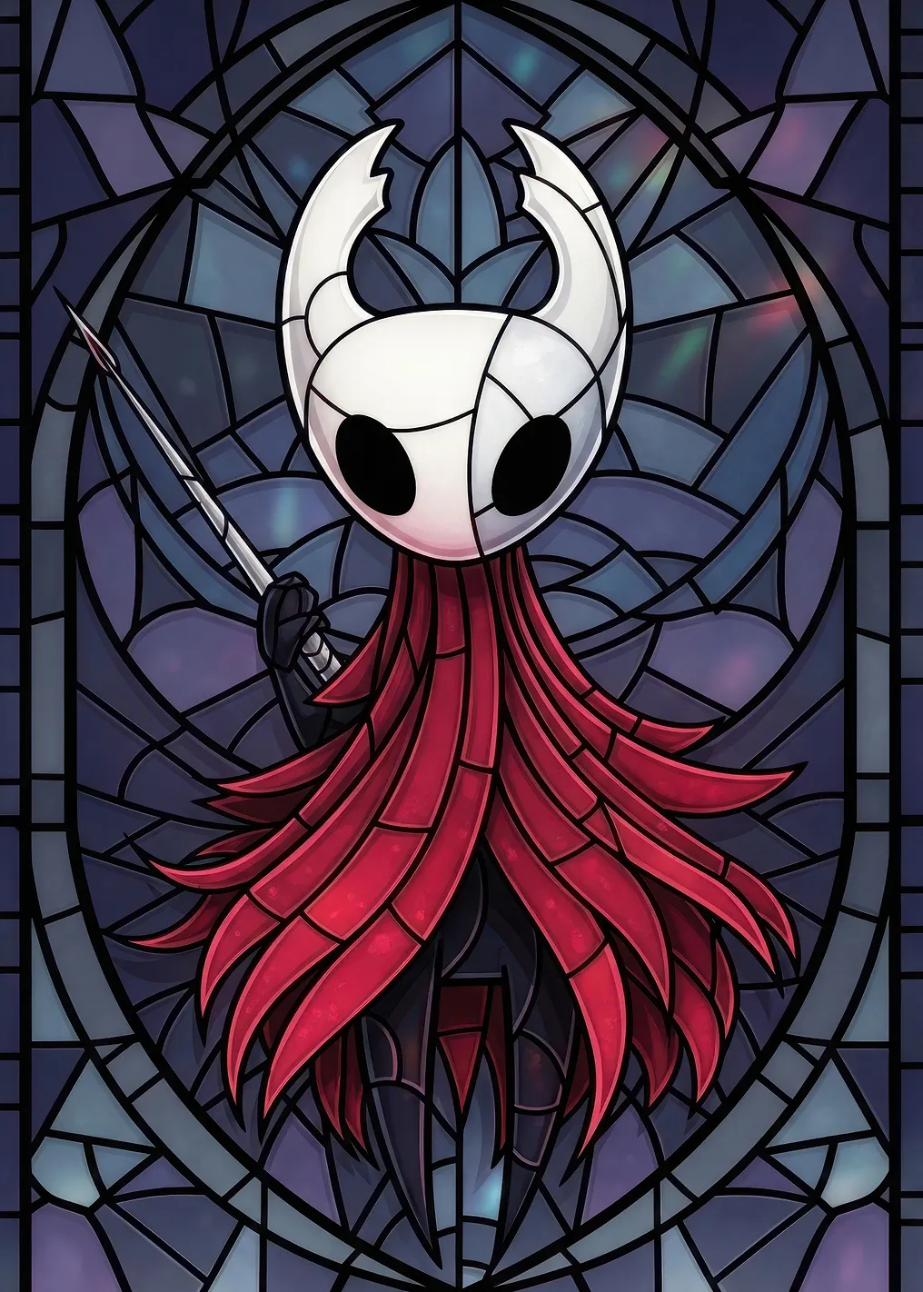 Hornet Hollow Knight in Stained Glass Style
