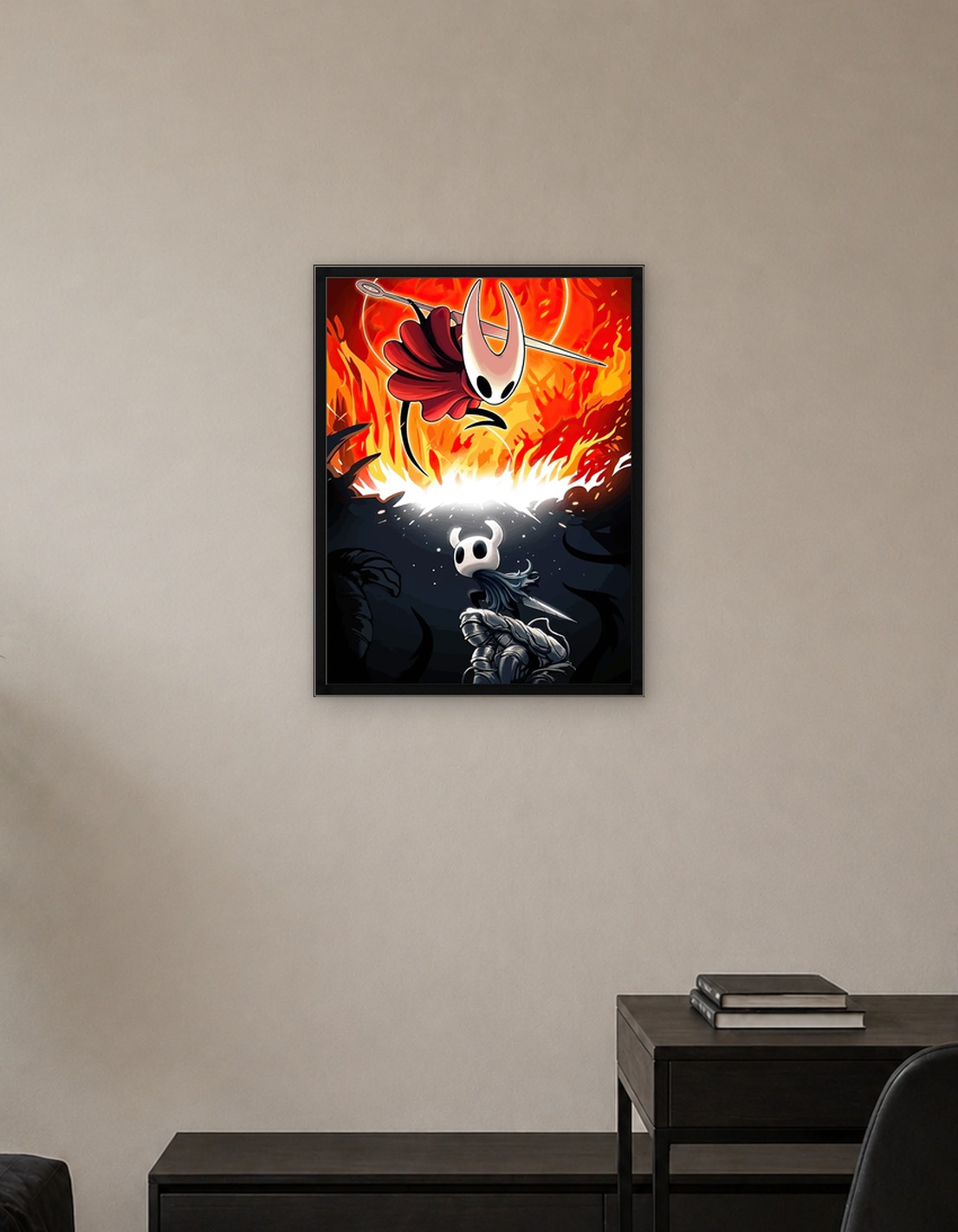 Hornet and Knight in Fiery Battle