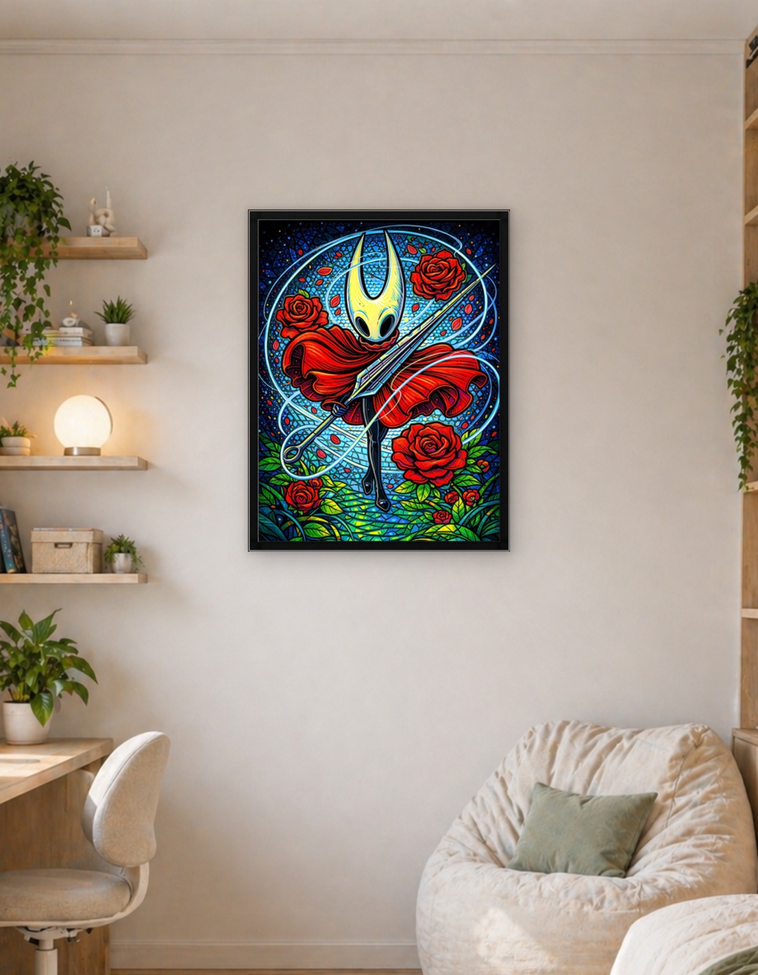 Hornet with Roses Stained Glass Art