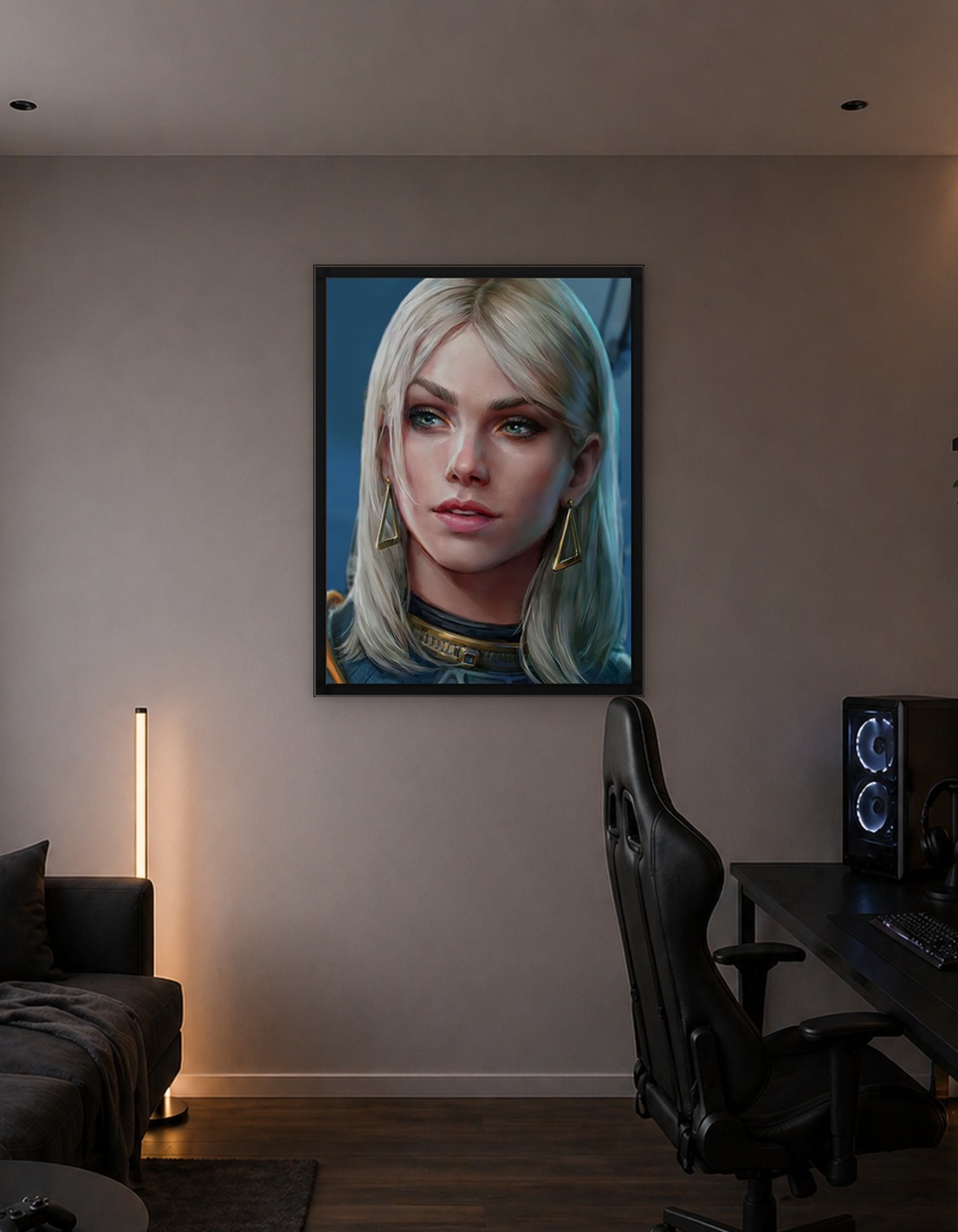 Digital Painting of a Woman with Blonde Hair