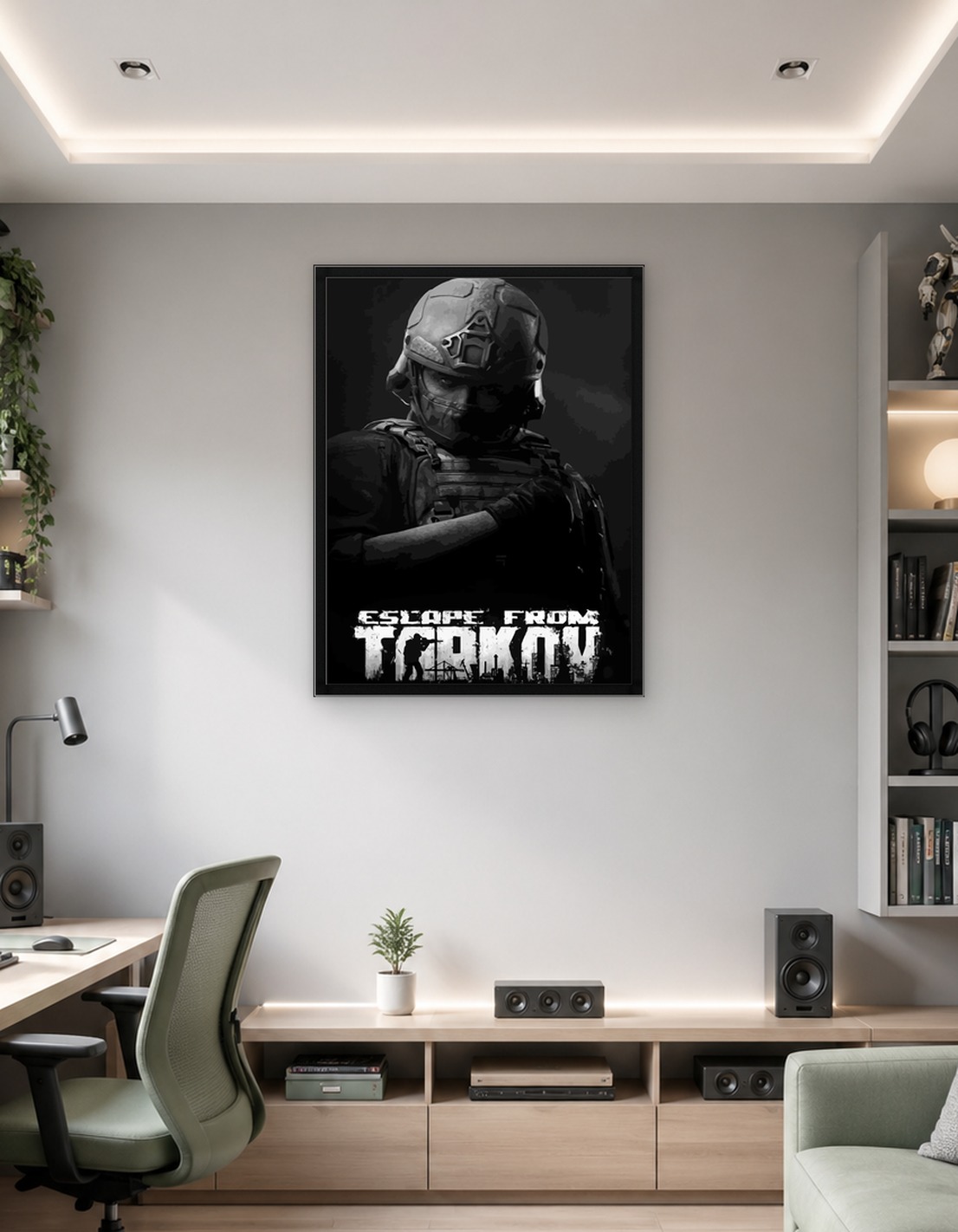 Escape from Tarkov Black and White Poster