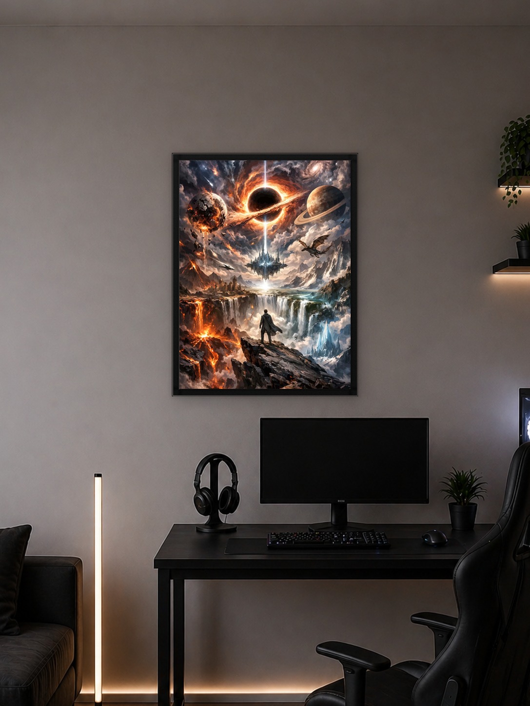 Epic Fantasy Landscape with Black Hole