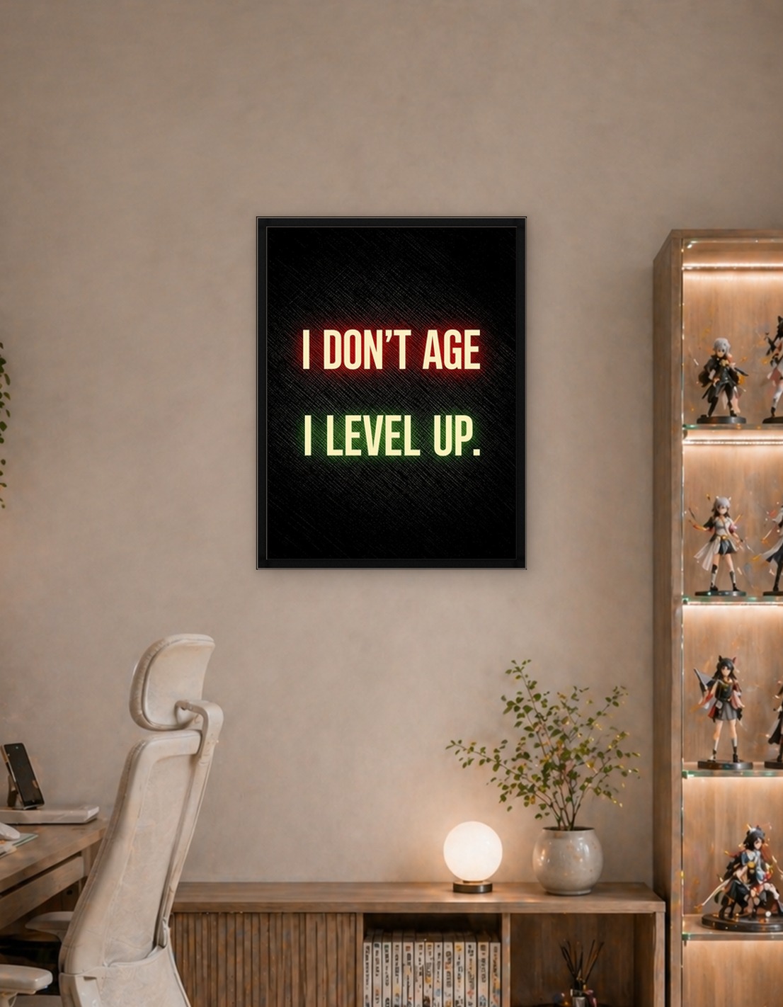 I Don't Age I Level Up Text Art
