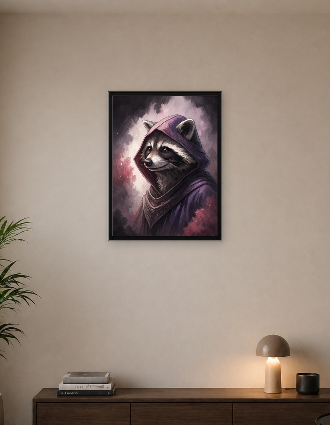 Raccoon Wizard in Purple Robe