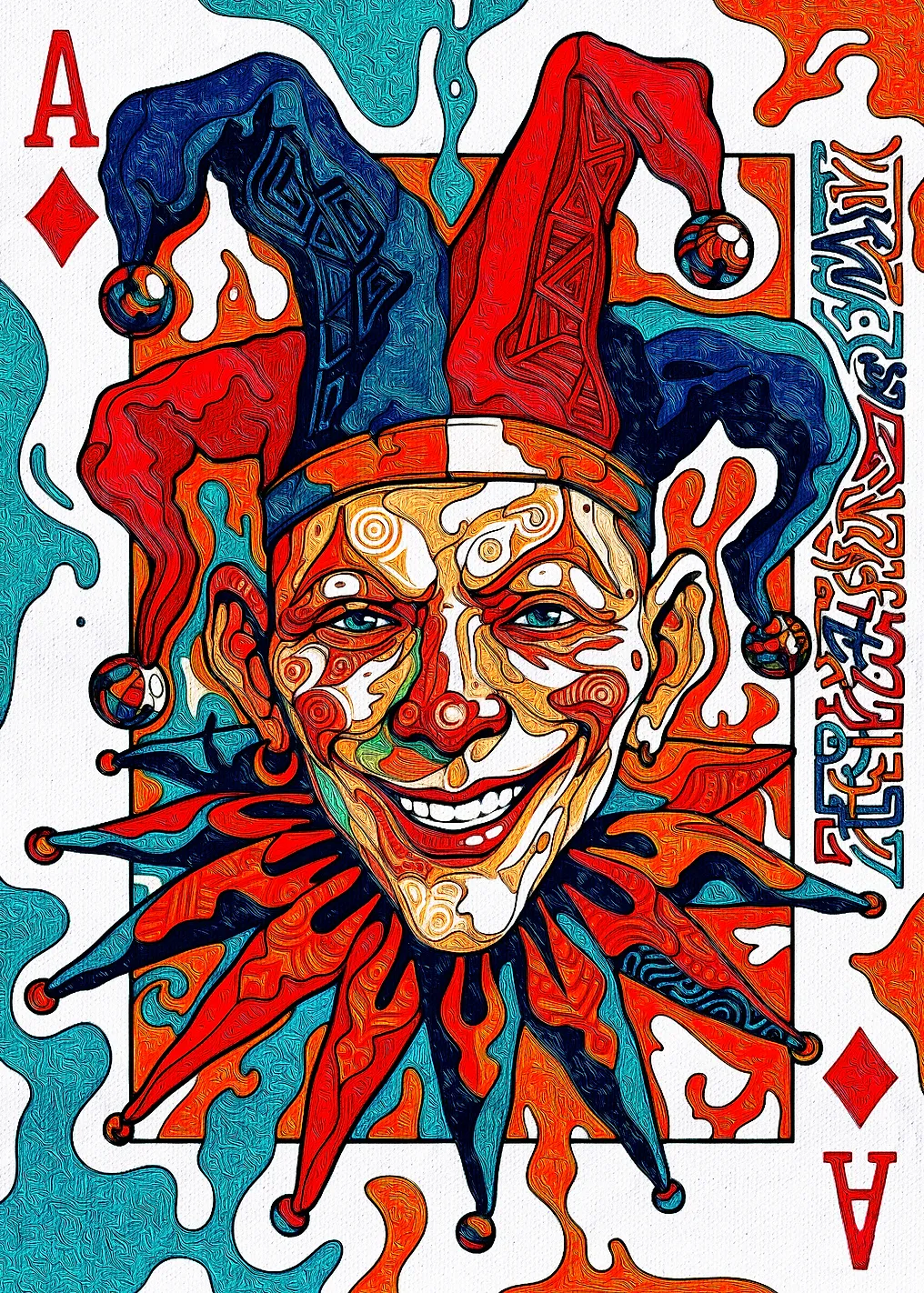 Joker Ace of Diamonds Card Art