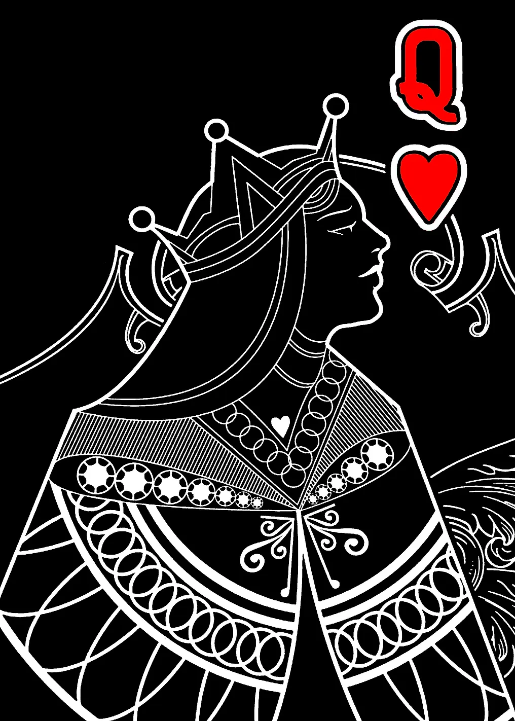 Queen of Hearts Playing Card - 9994777
