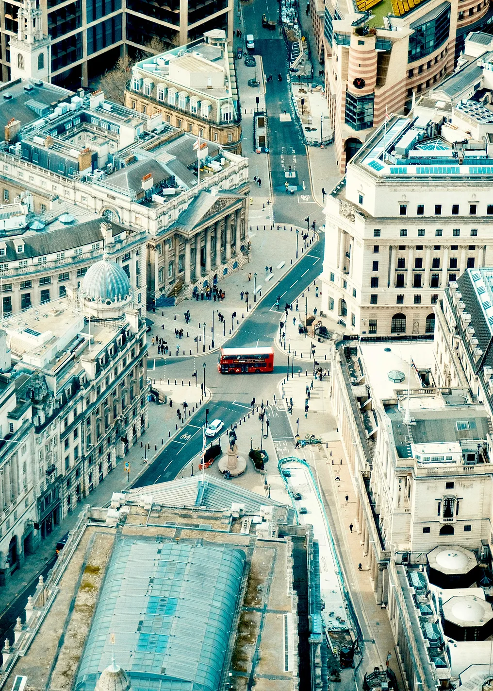 London Double Decker Bus in City