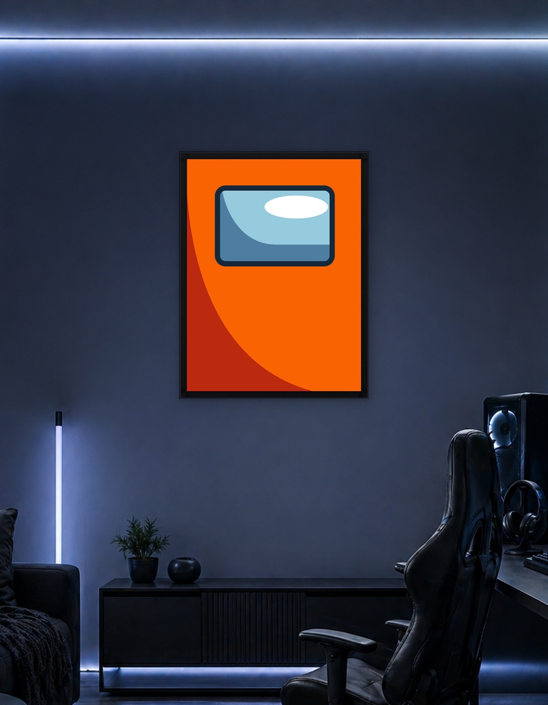 Minimalist Among Orange Lime Helmet