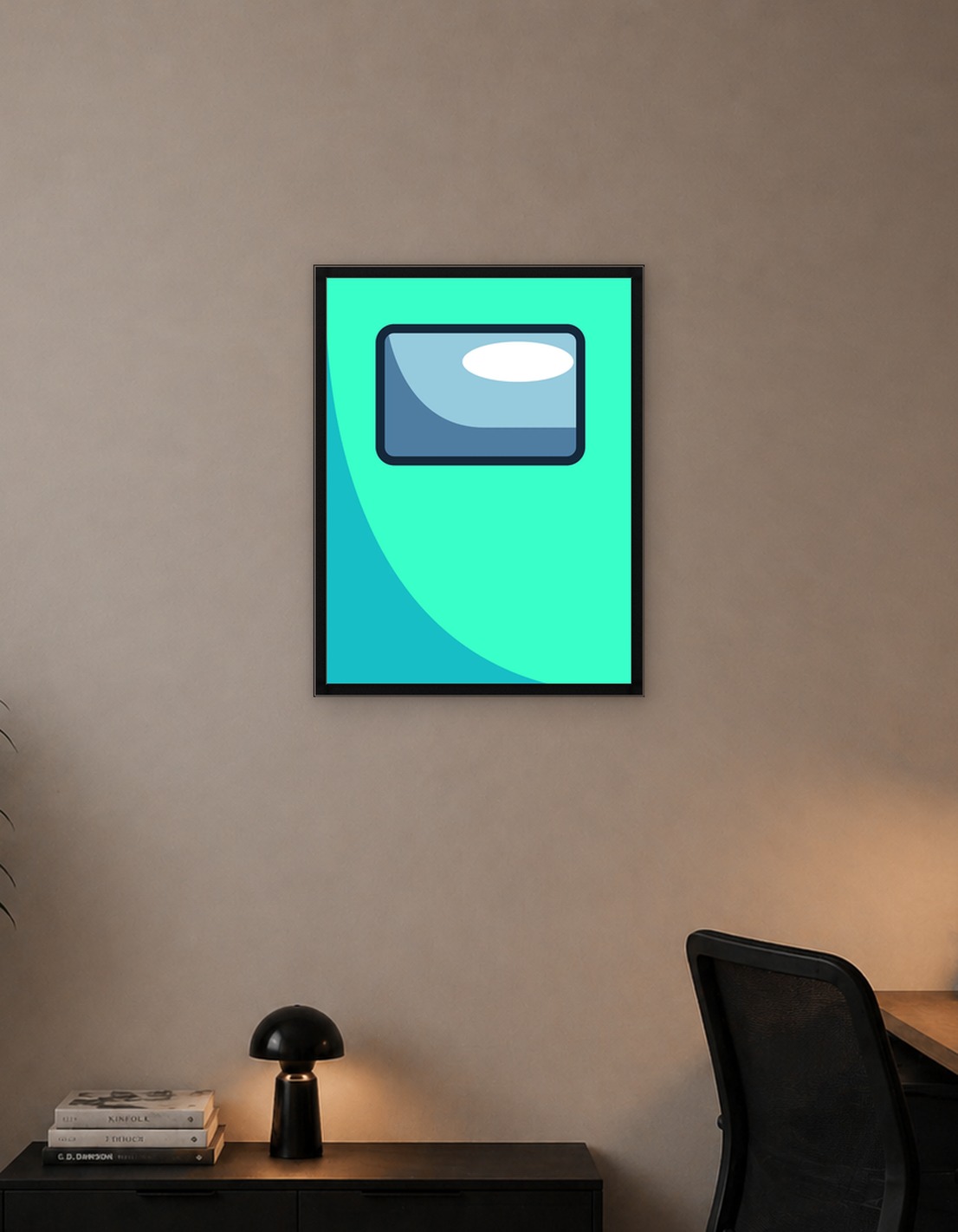 Minimalist Among Us Cyan Helmet