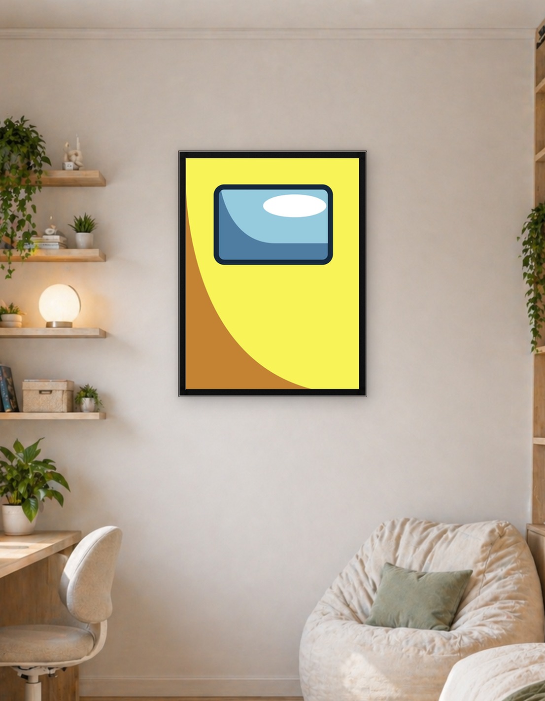 Minimalist Among Us Yellow Helmet