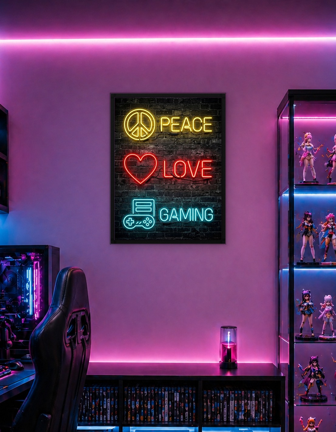 Peace Love Gaming Neon Signs