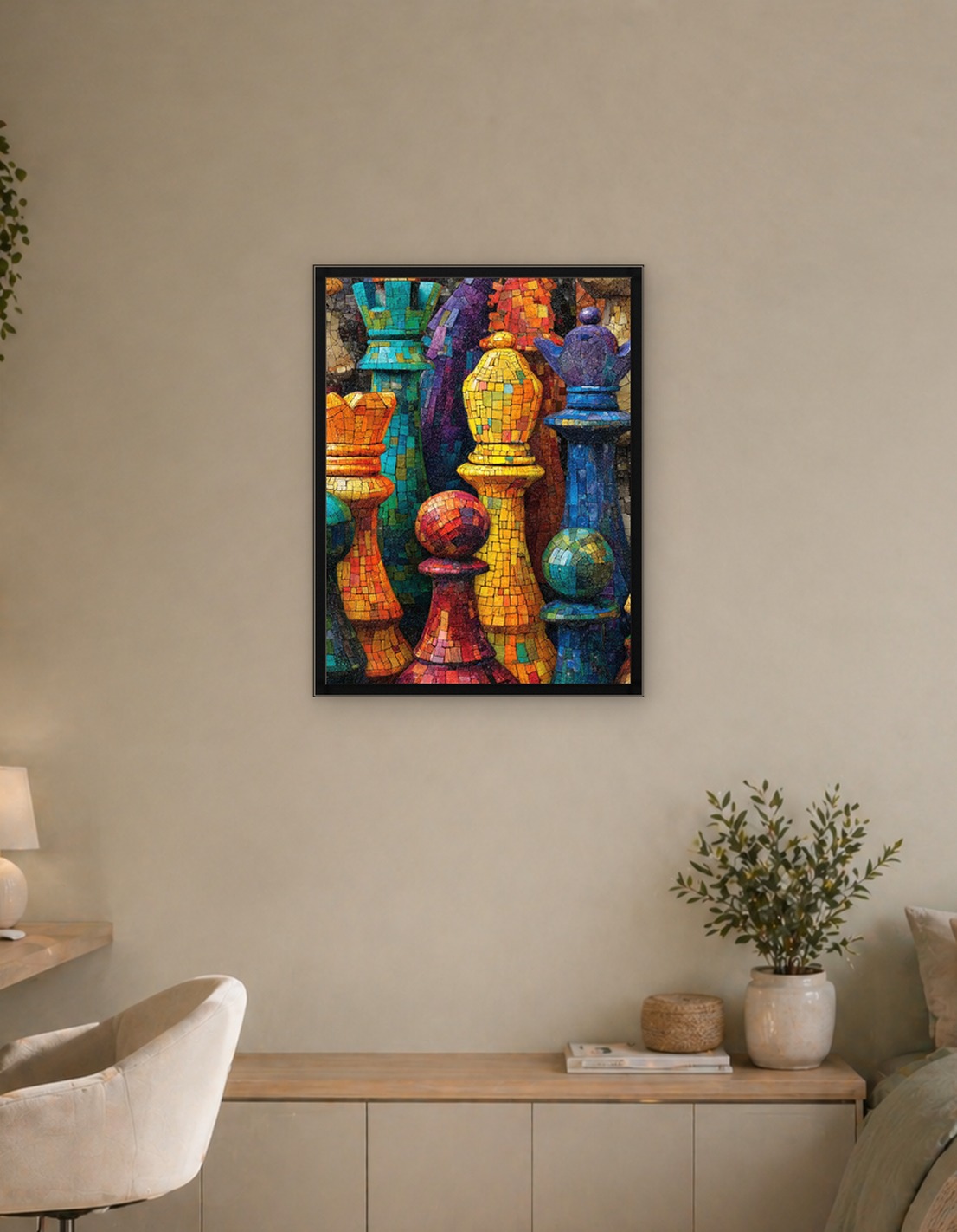 Mosaic Chess Pieces