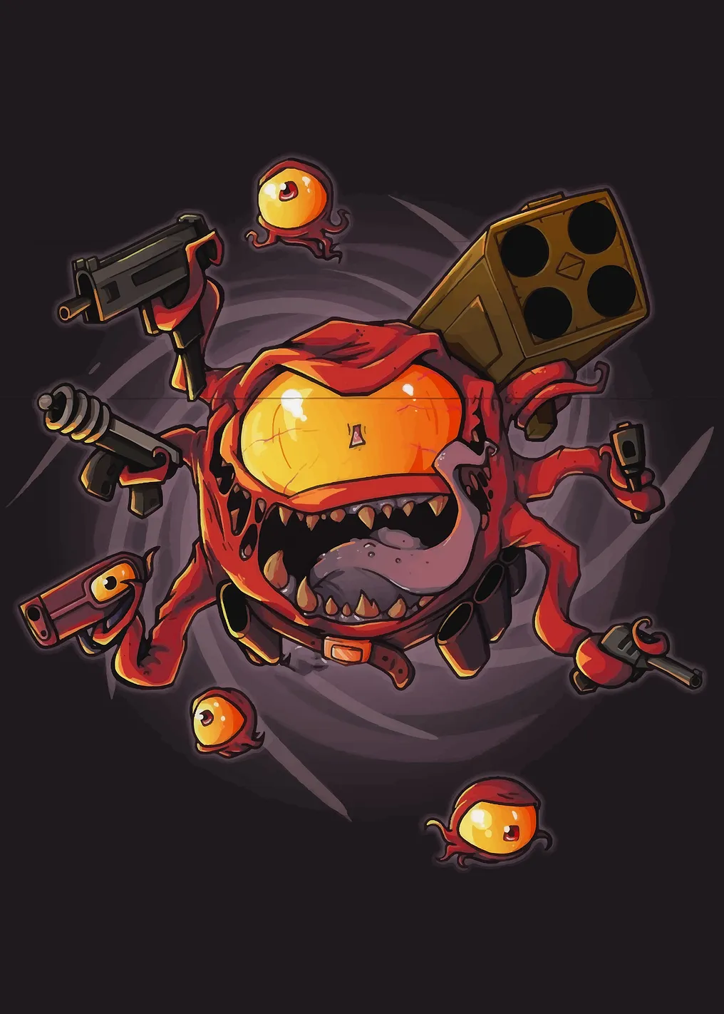 Monster with guns and eyes