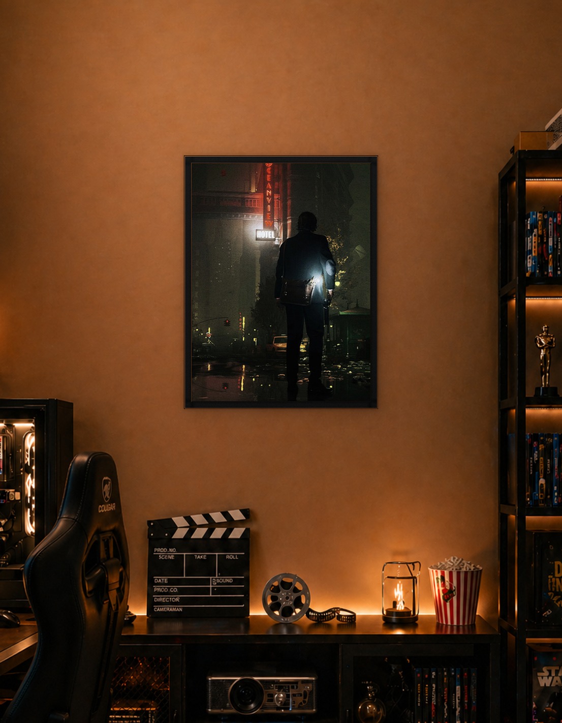 Man in Suit at Night Hotel