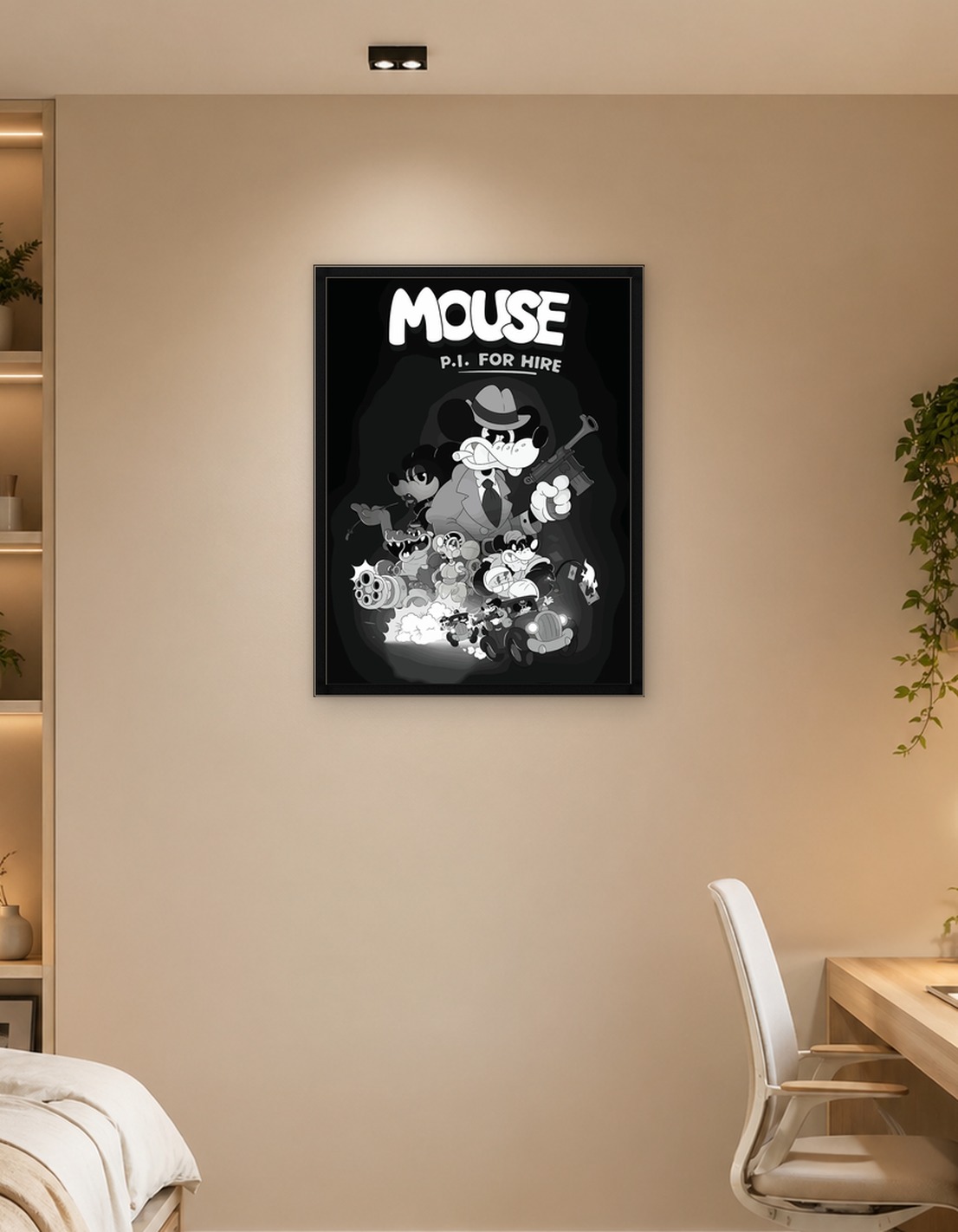 Mouse P.I. For Hire Vintage Poster