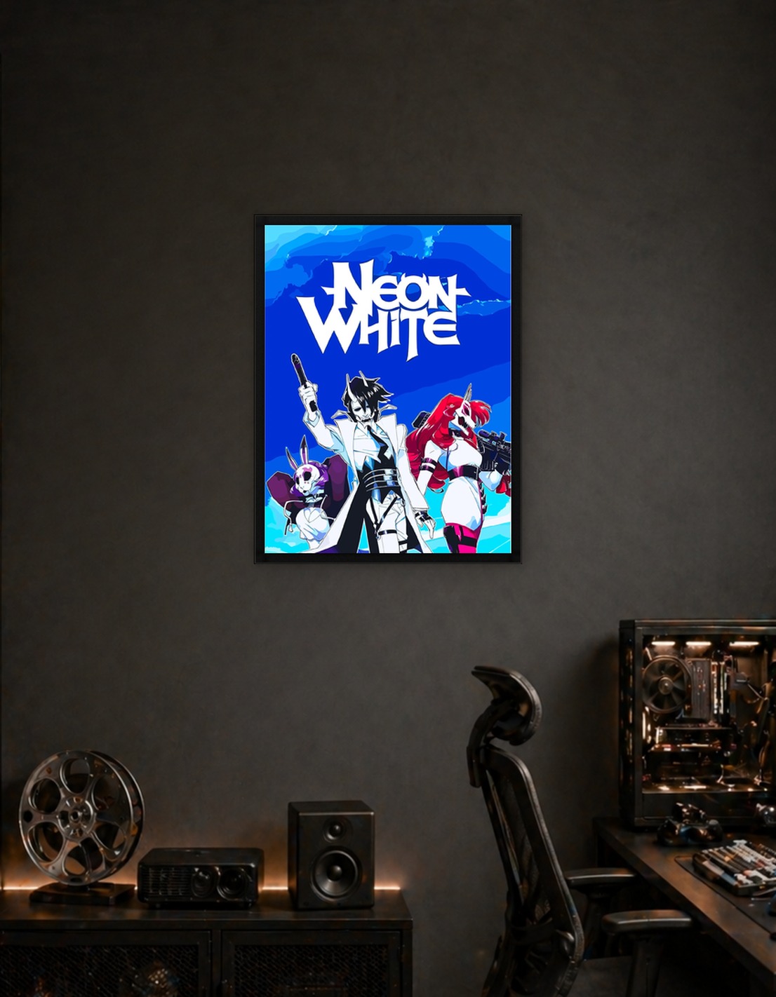 Neon White Game Poster