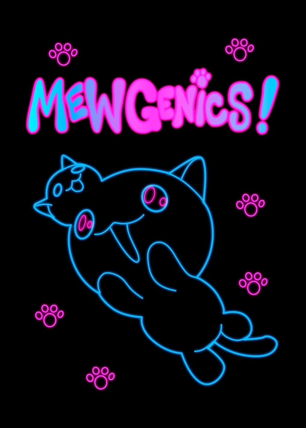 Mewgenics Neon Cat Art