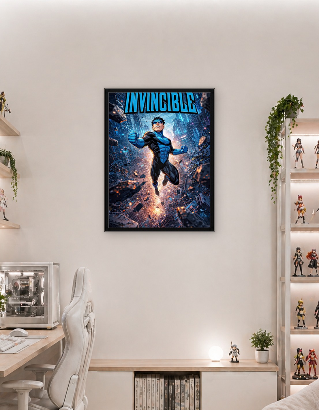 Invincible Flying Over City