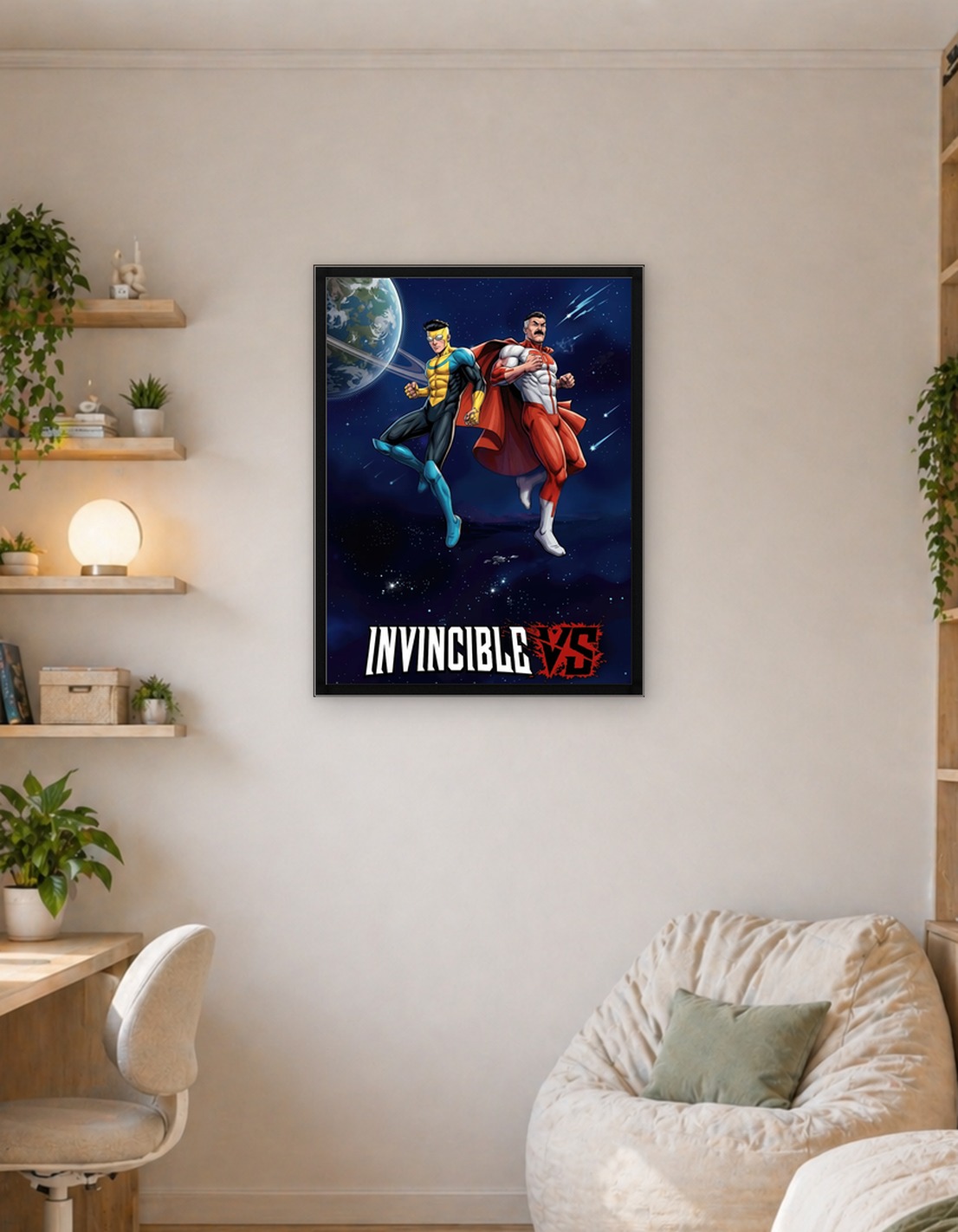 Invincible and Omni-Man in Space