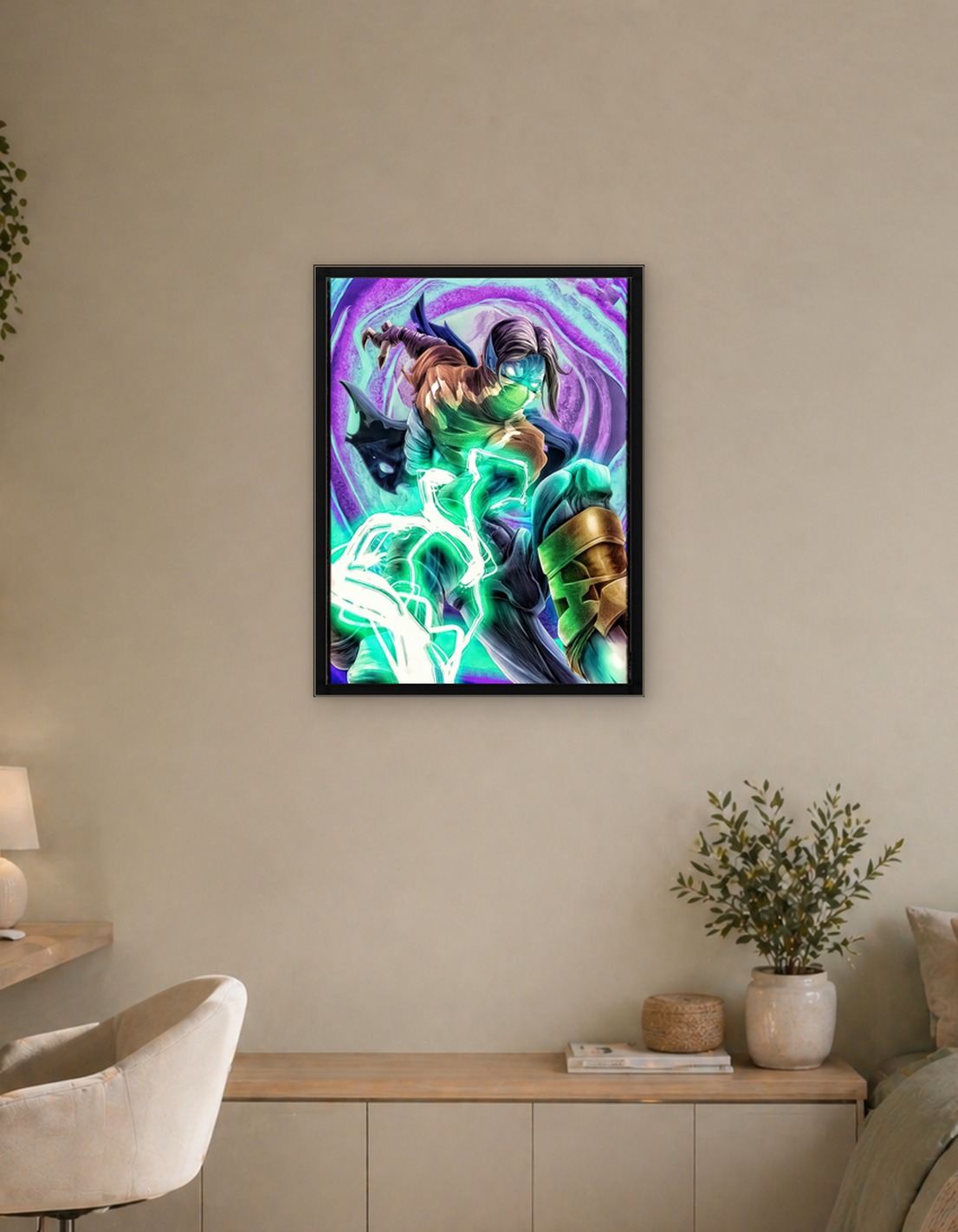 Ninja with Green Lightning