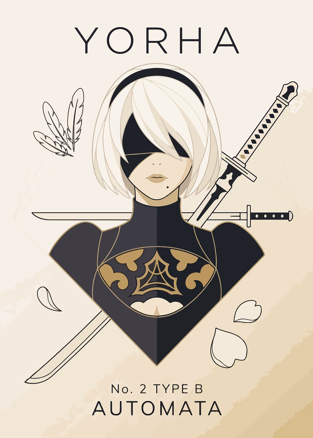 Nier Automata 2B Minimalist Poster