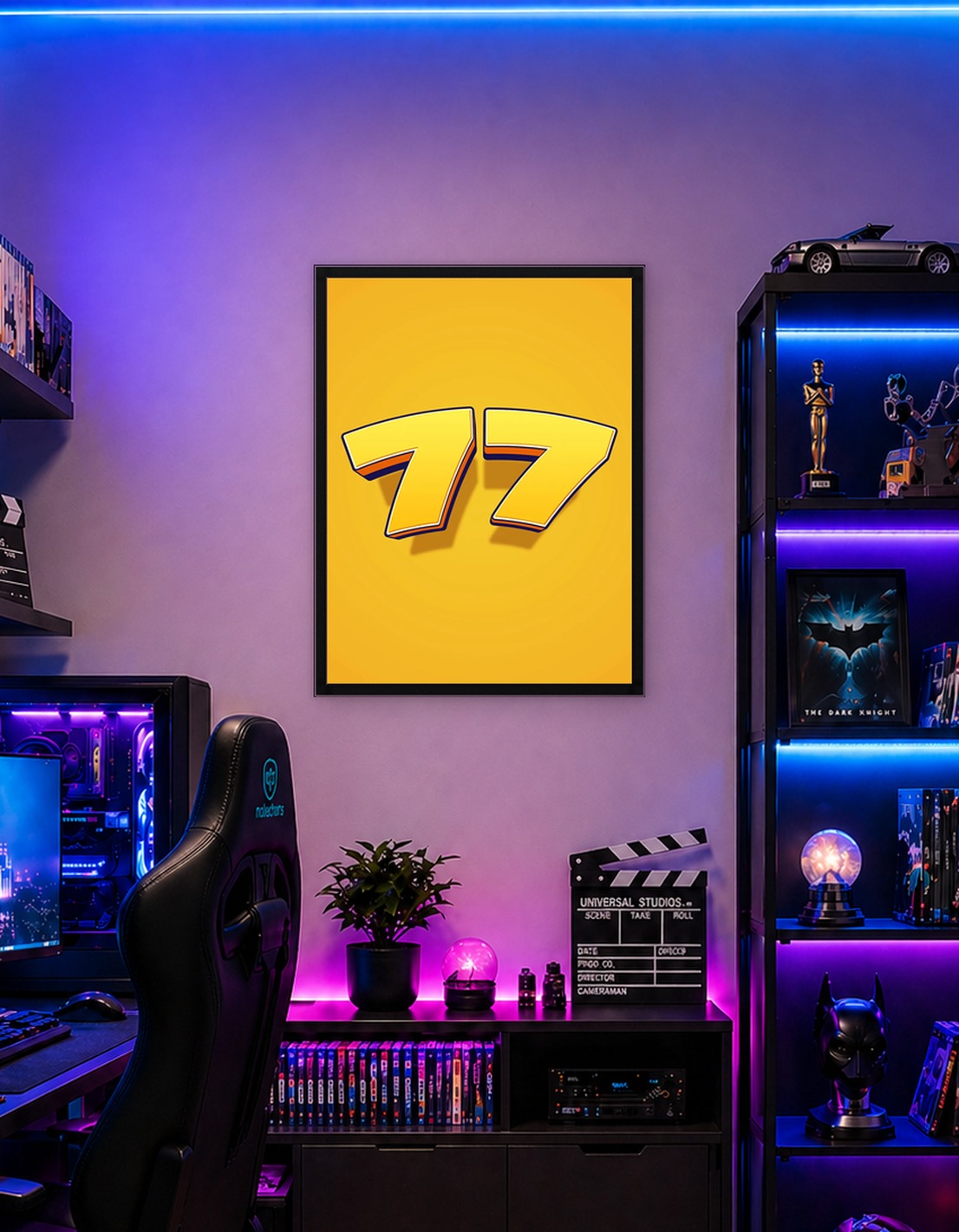 Number 77 with 3D Effect