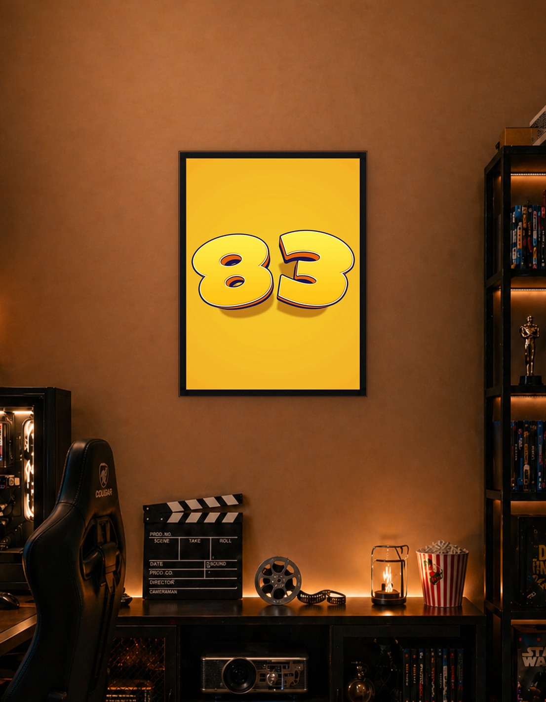 Номер 83 в 3D-желтом цвете