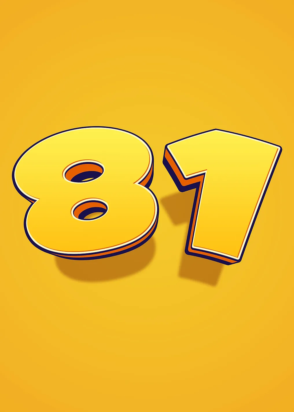 Number 87 in Yellow