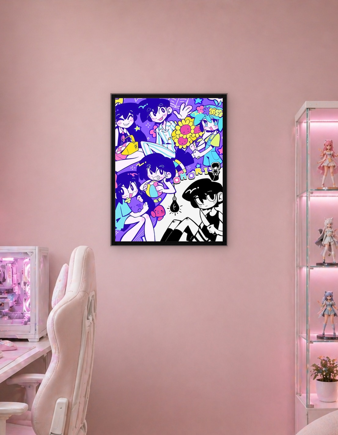 Omori Characters with Flowers and Toys