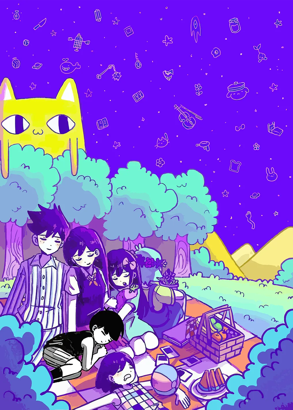 Omori characters having a picnic