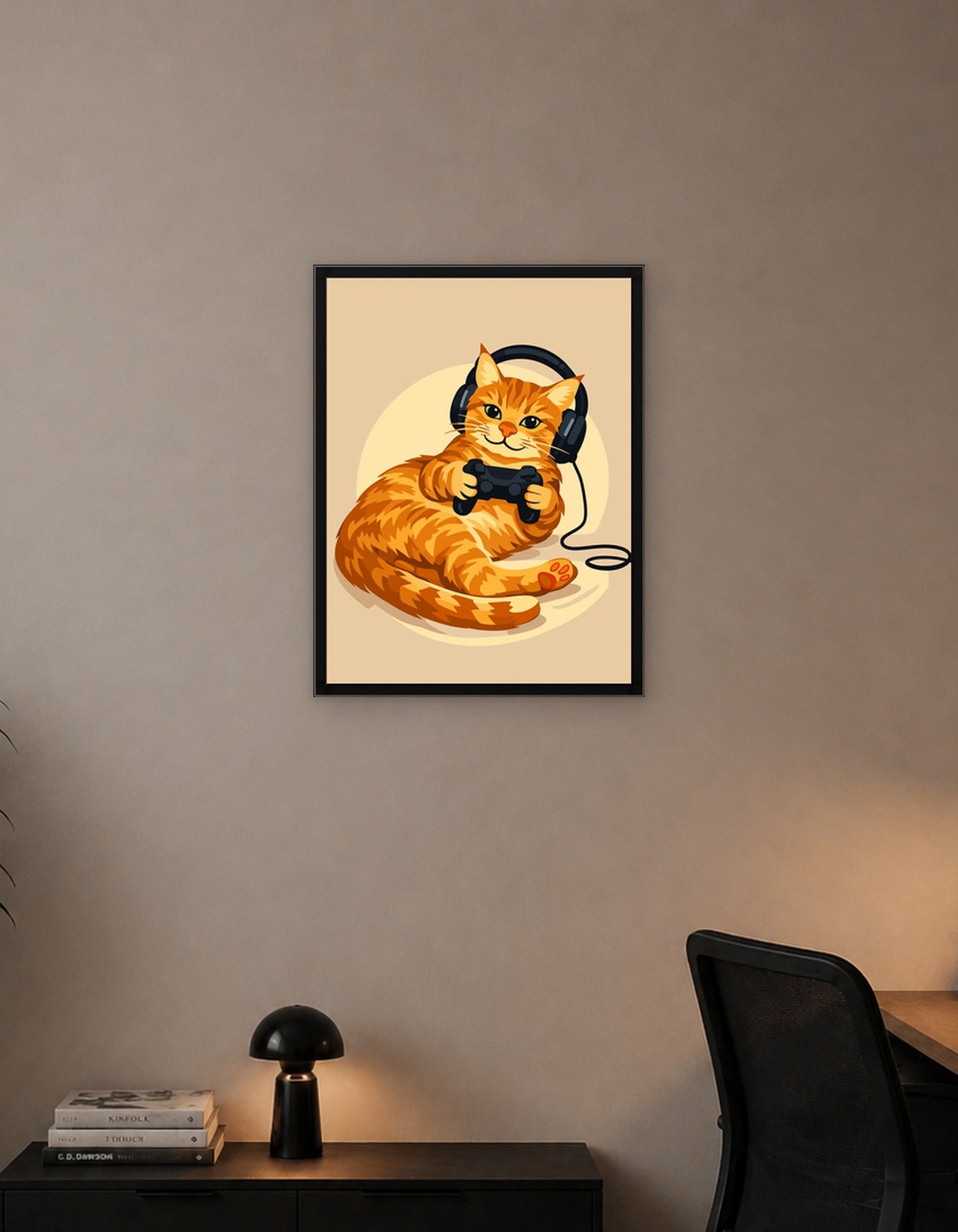 Orange Cat Playing Video Games