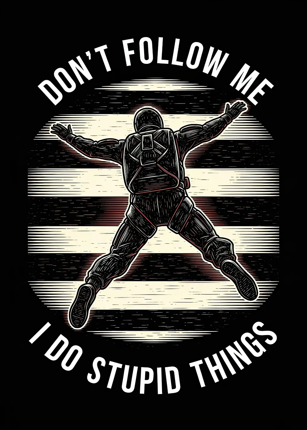 Skydiver with Text