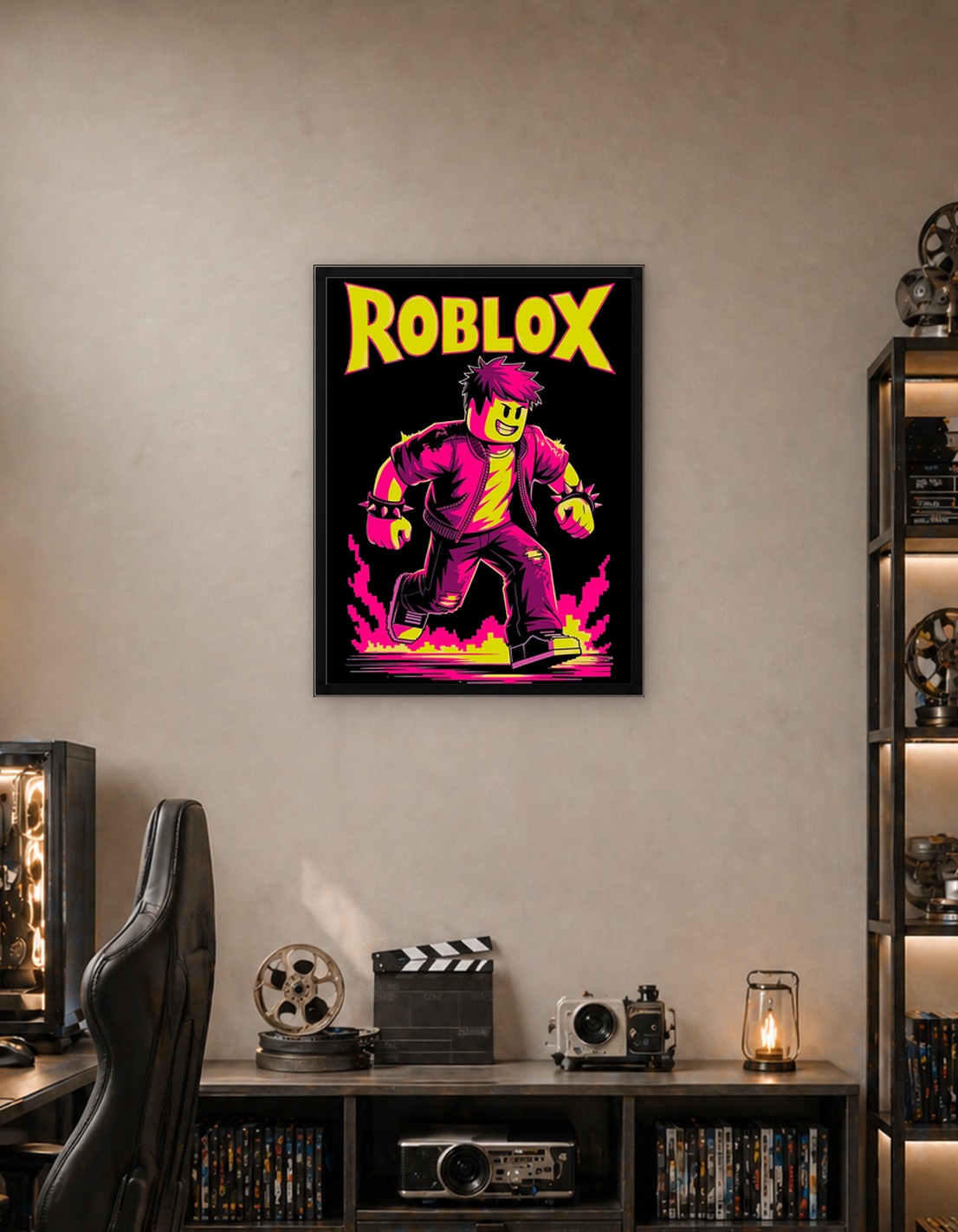 Roblox Character Running with Neon Glow