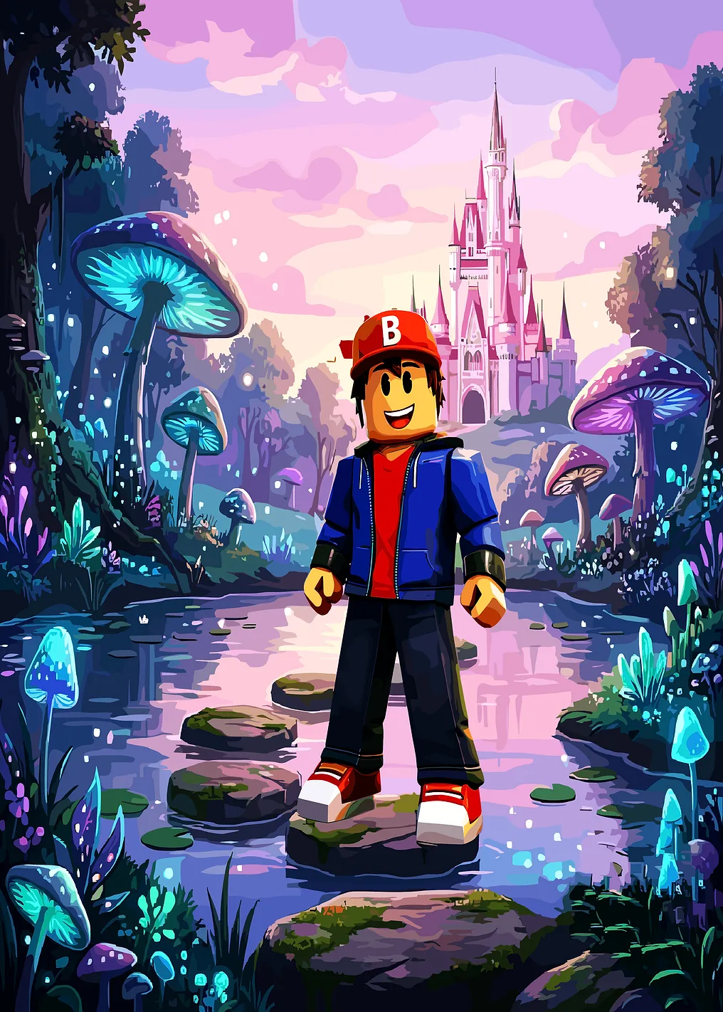 Roblox Character in Fantasy Mushroom Forest