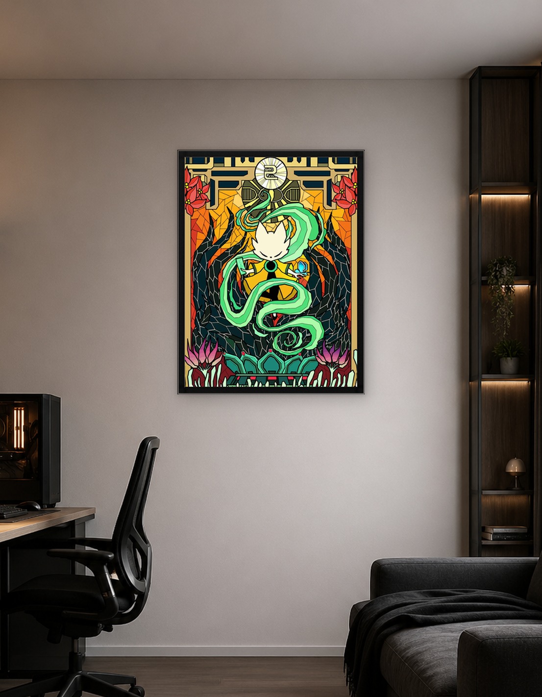 Mystical Fox Character with Flowing Energy