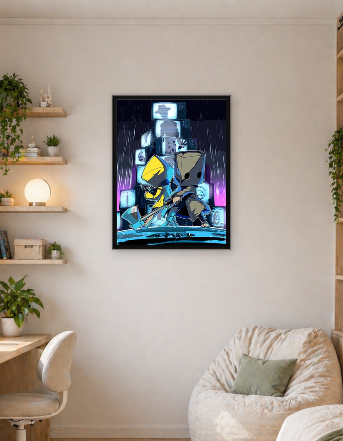 Little Nightmares Characters in Rainy Setting