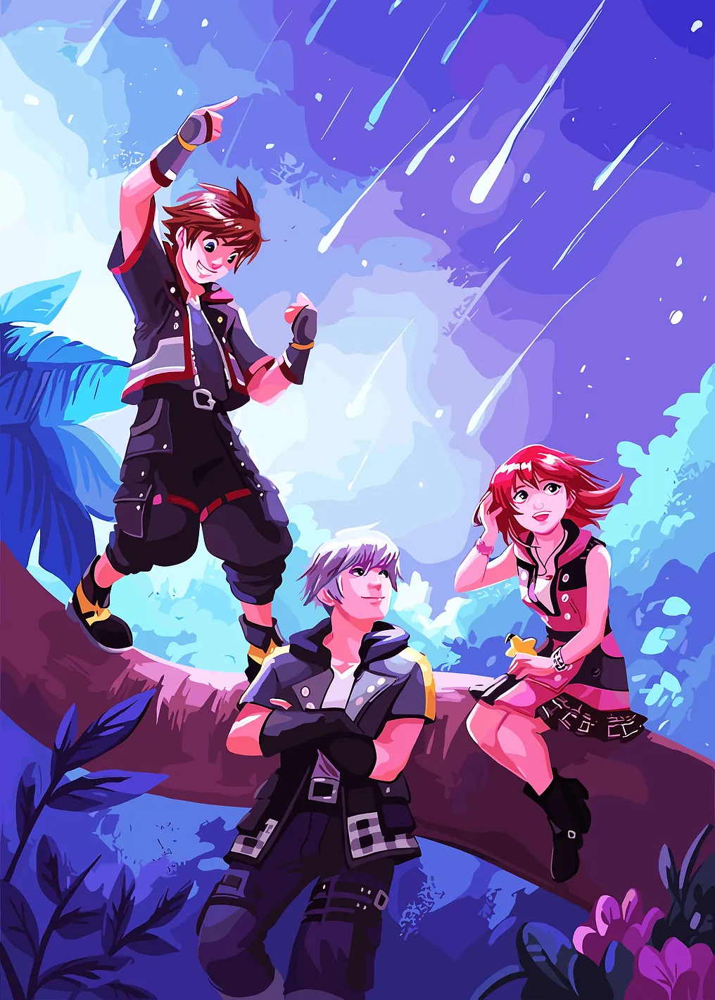 Kingdom Hearts Characters in a Starry Night